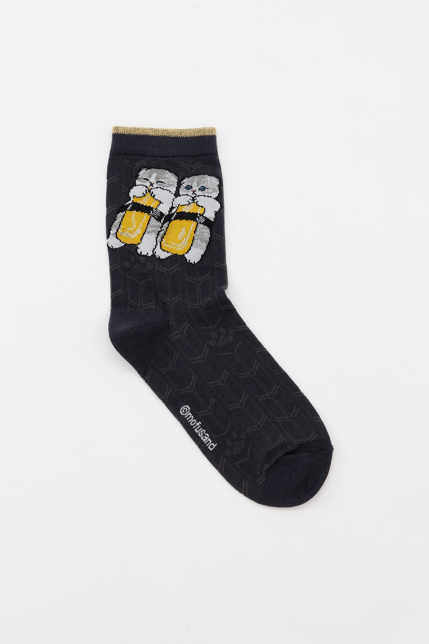 【2BUY10%OFF対象商品】mofusand お寿司 クルーソックス たまご  ブラック