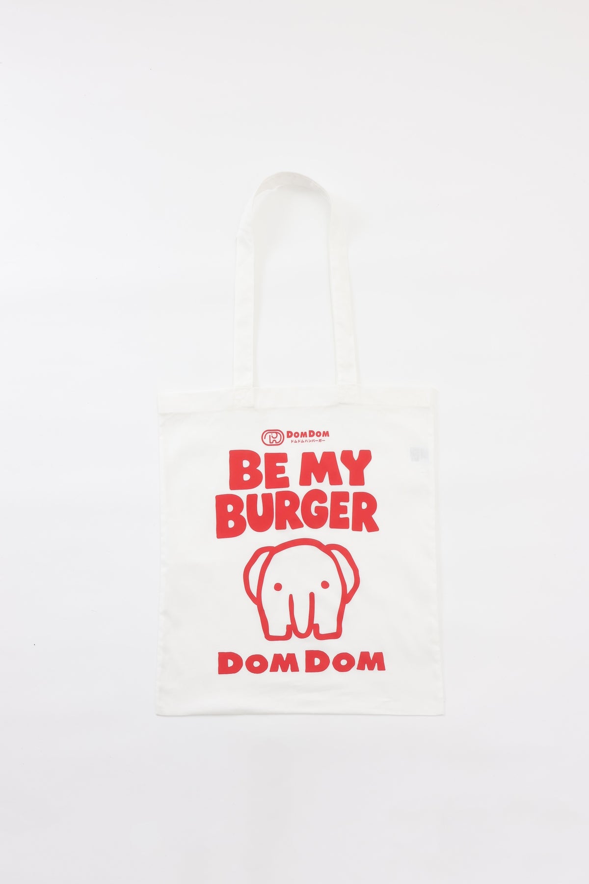 DOMDOM トートバッグ BE MY BURGER ホワイト(赤) FREE