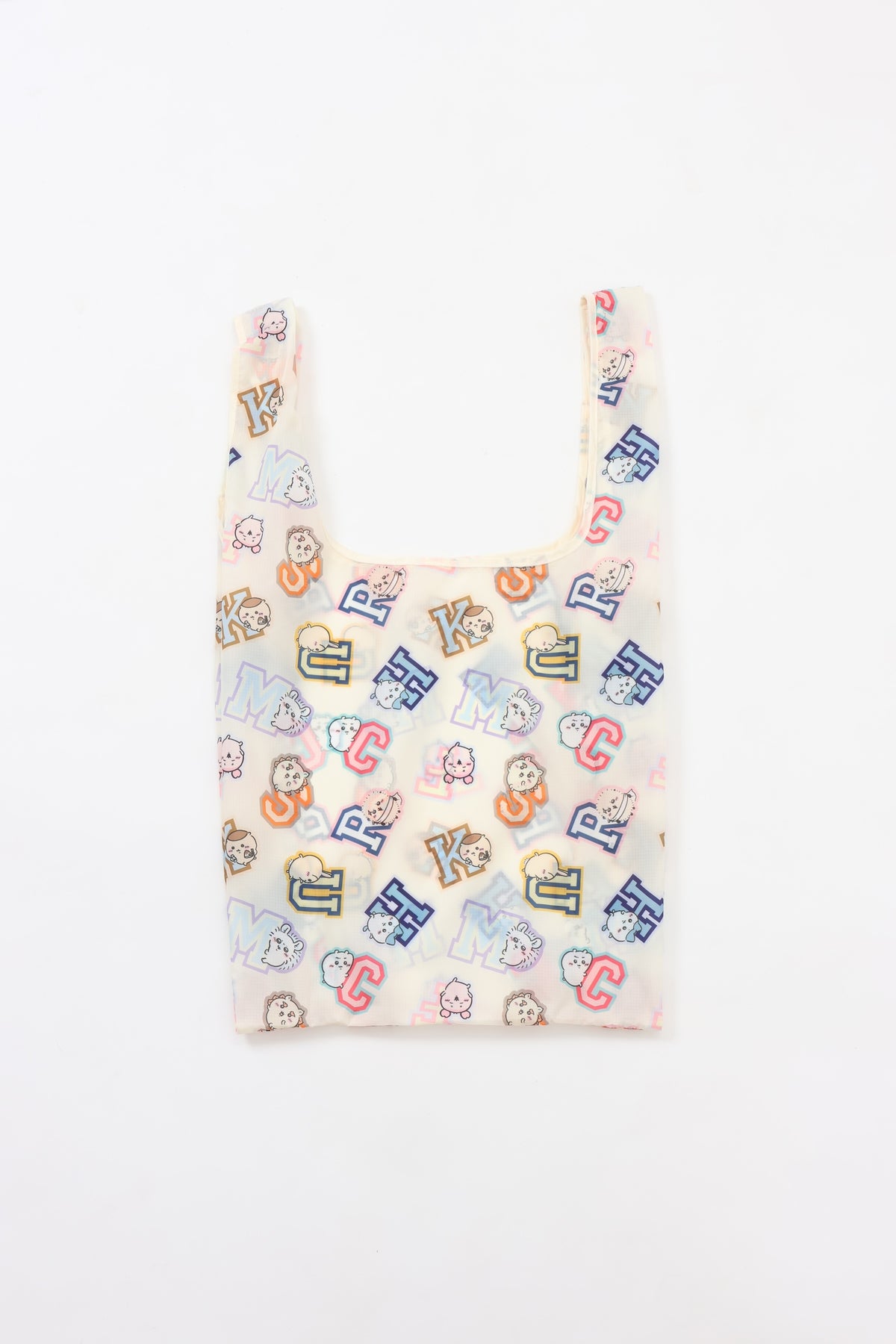 ちいかわ エコバッグ イニシャル総柄 ナチュラル ONE