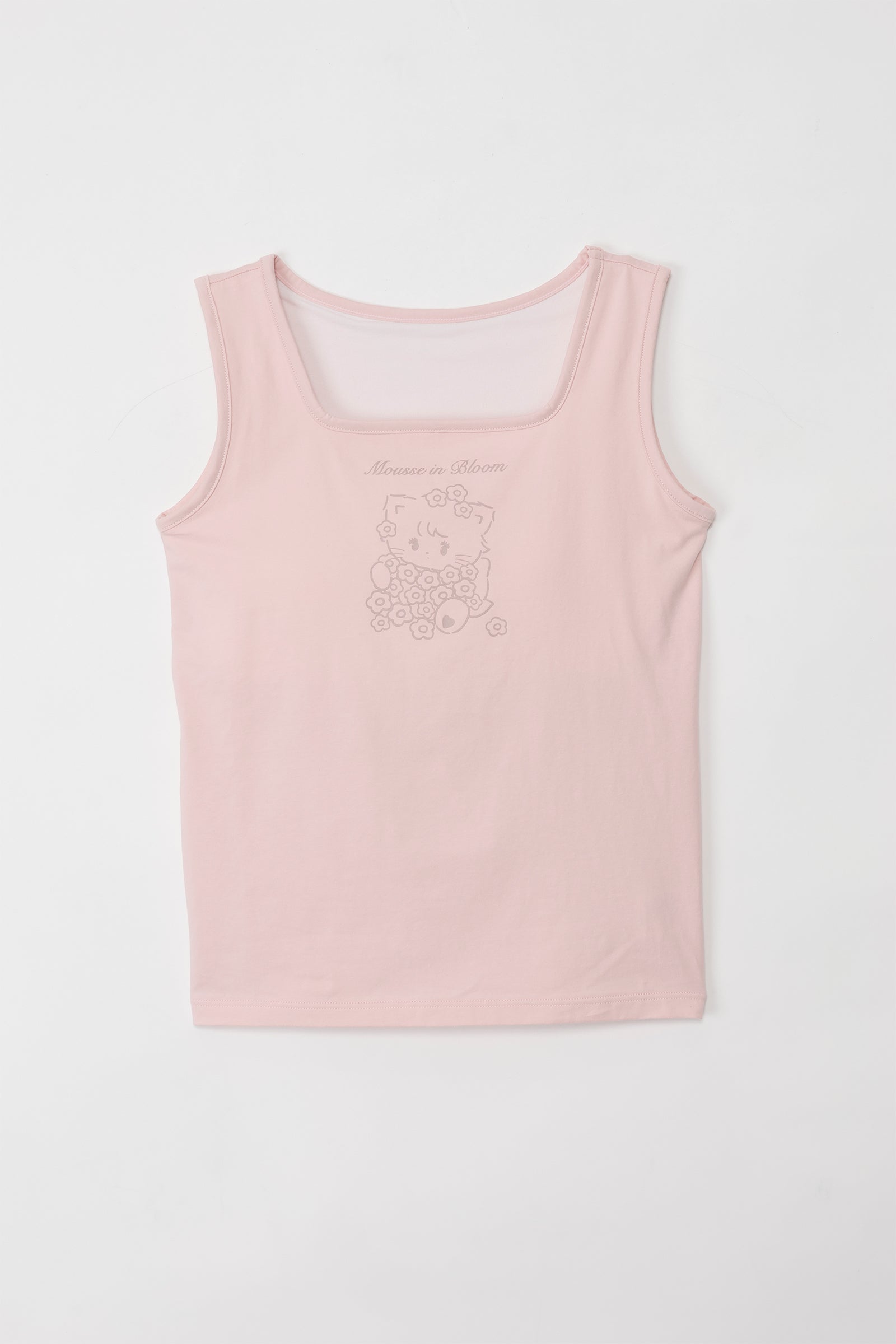 Lil ala mode カップ付きタンクトップ Bloom ムース ピンク