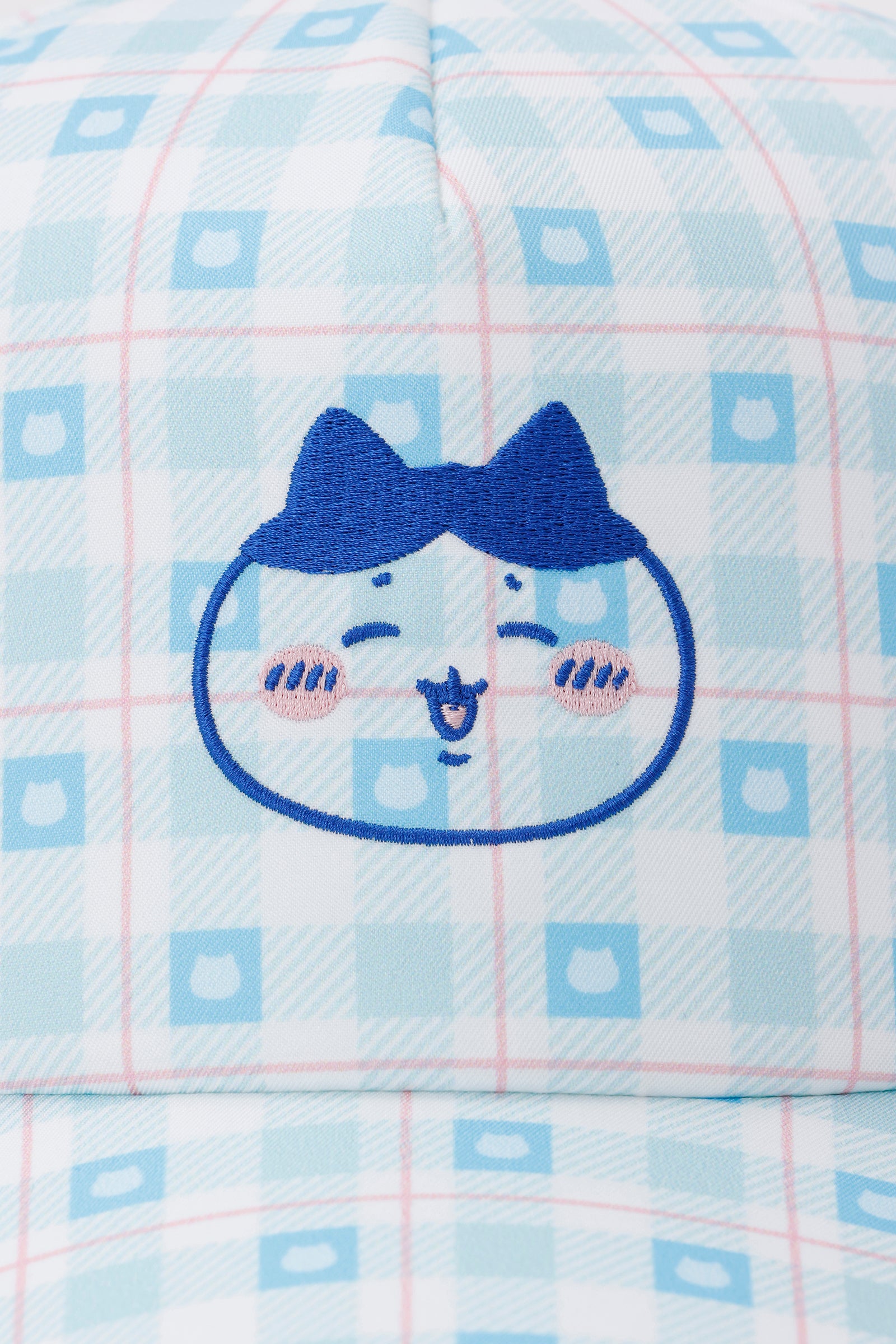 はちわれページ ちいかわ チェックシリーズ CAP ハチワレ ブルー