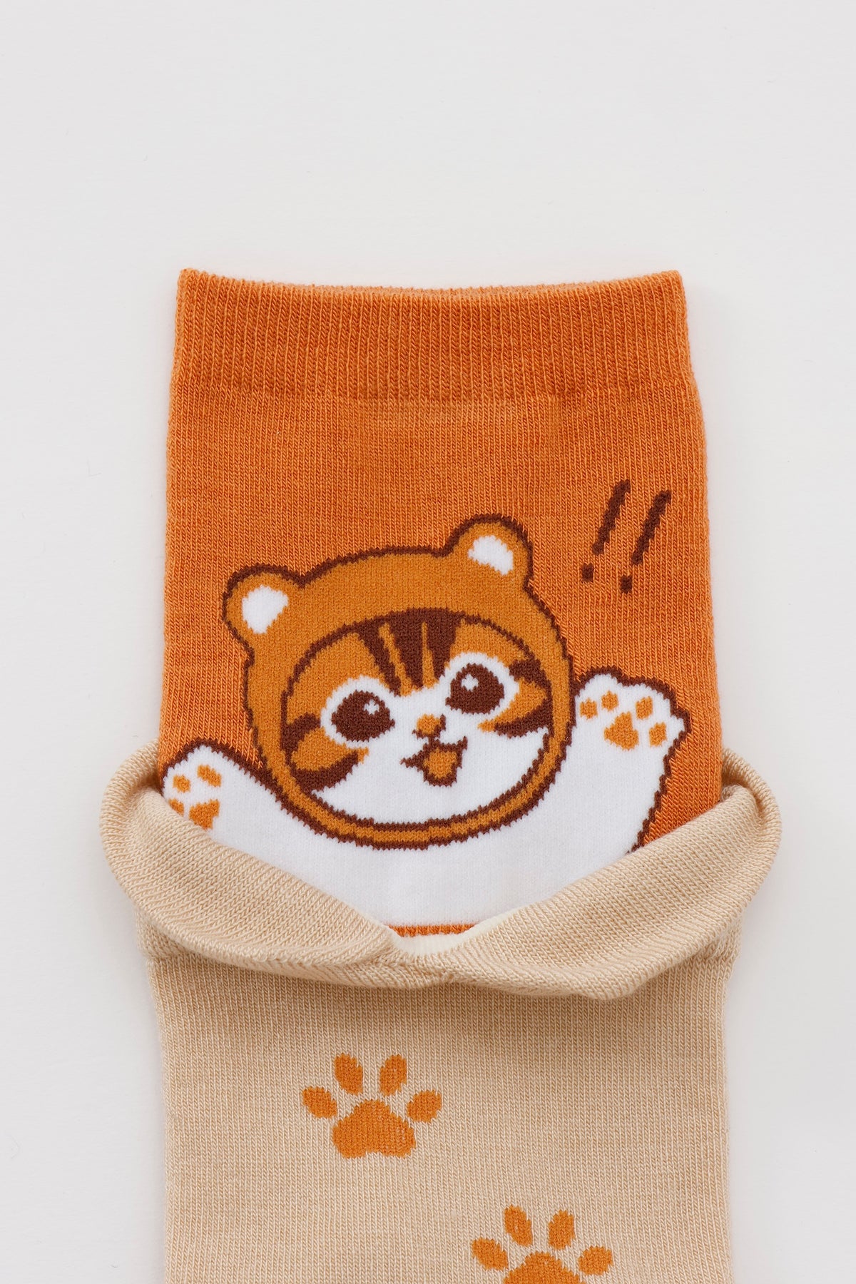 mofusand レイヤード風ソックス くまにゃん オレンジ 22-24cm