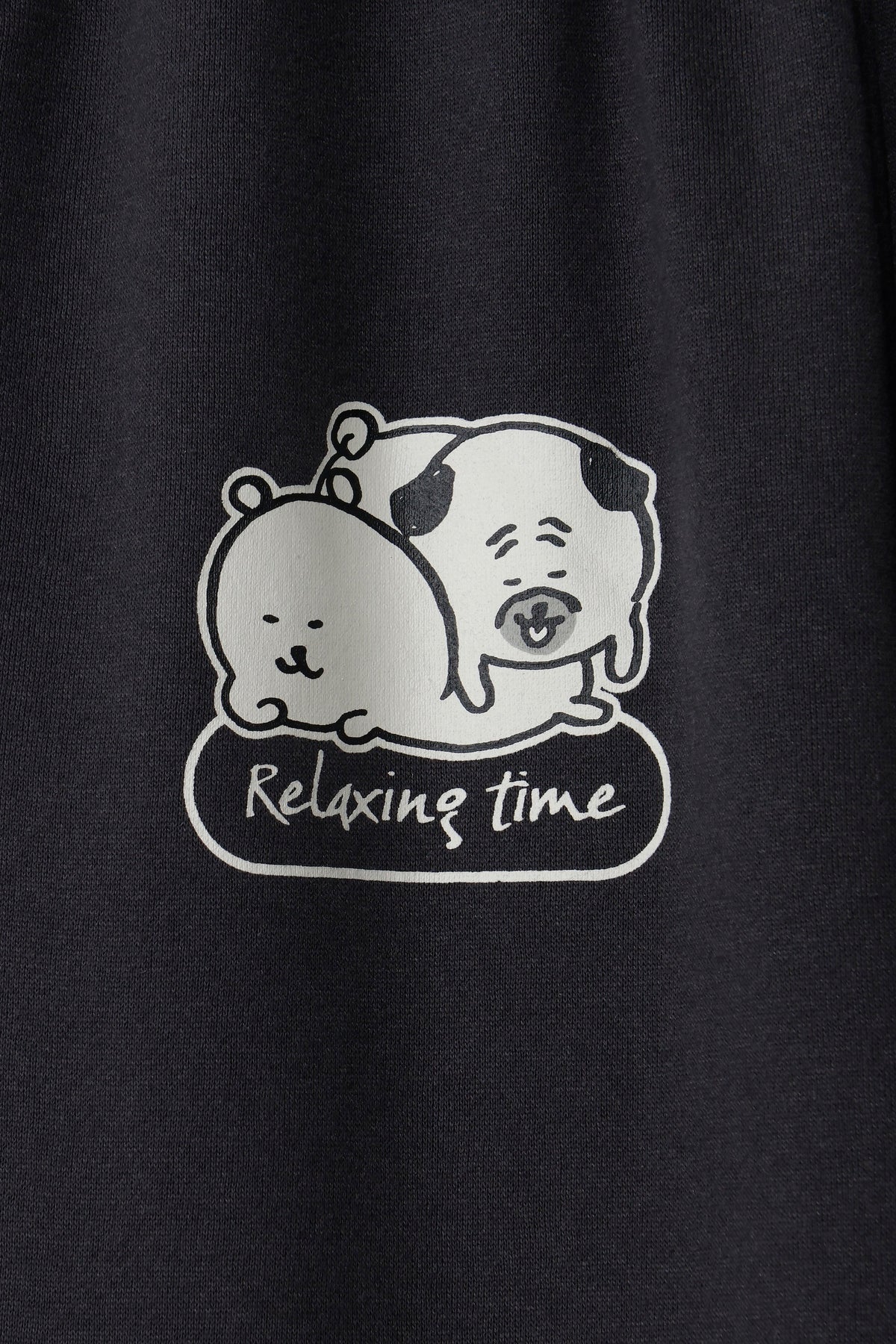 ナガノキャラクターズ スウェットパンツ Relaxing Time(パグ) スミクロ