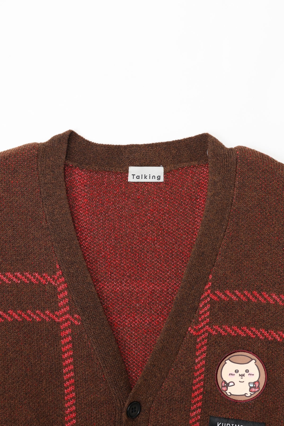ちいかわ ニットカーディガン 食べて飲んで ブラウン FREE