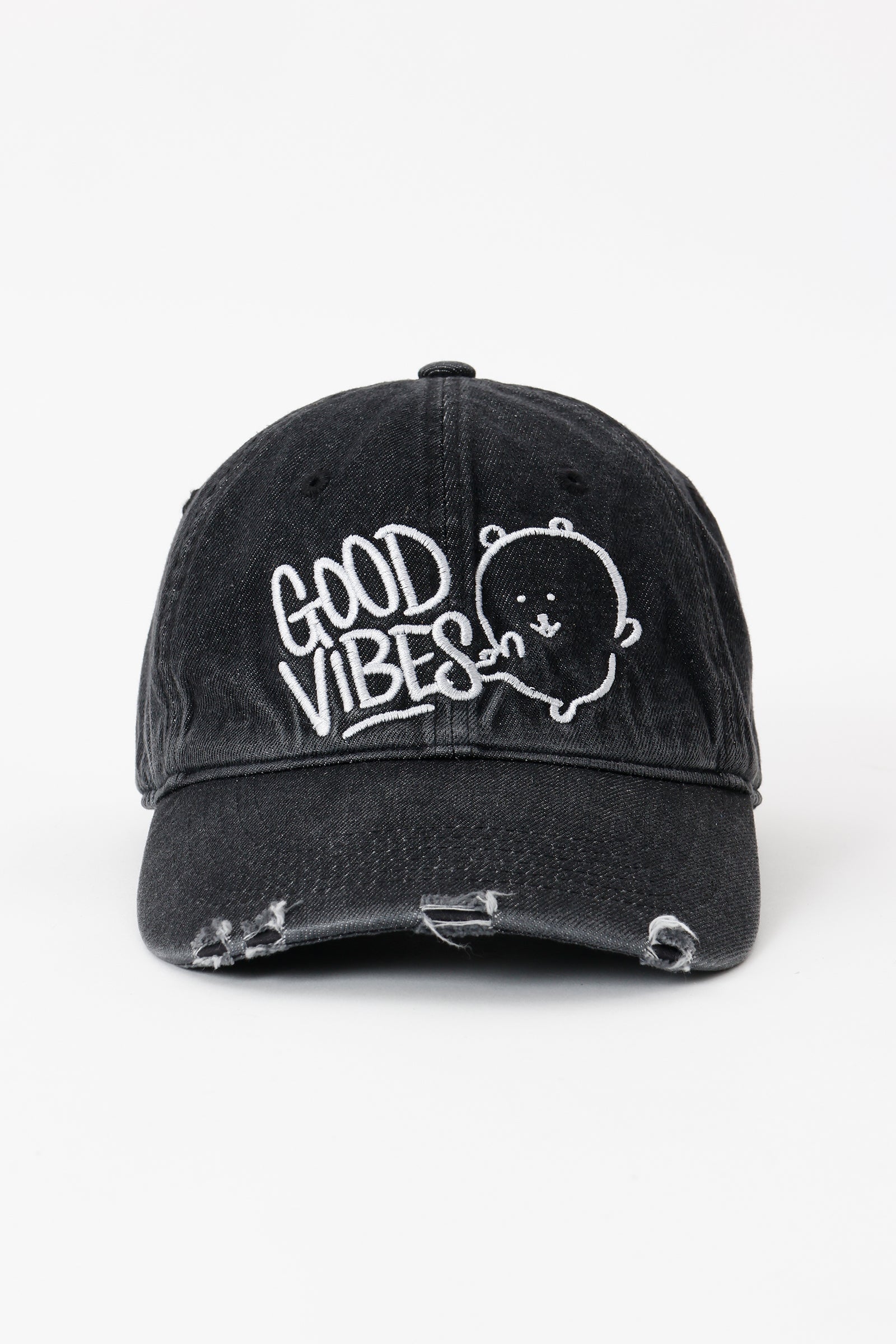 ナガノキャラクターズ キャップ GOOD VIBES ブラック