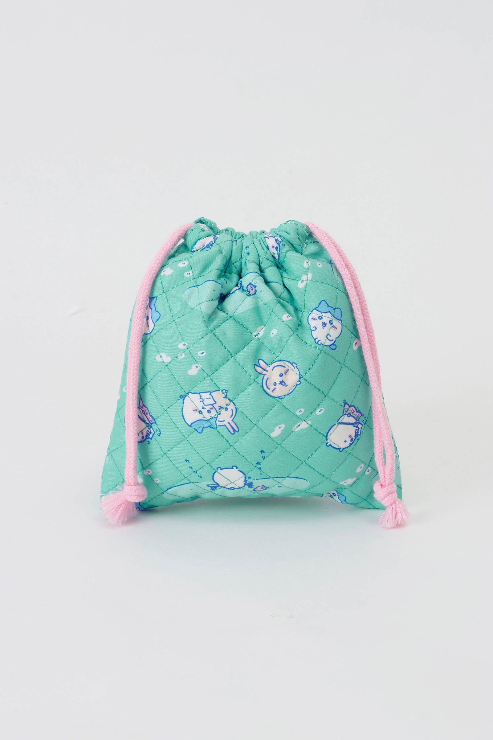 【2BUY10%OFF対象商品】ちいかわ 巾着 試験勉強 グリーン