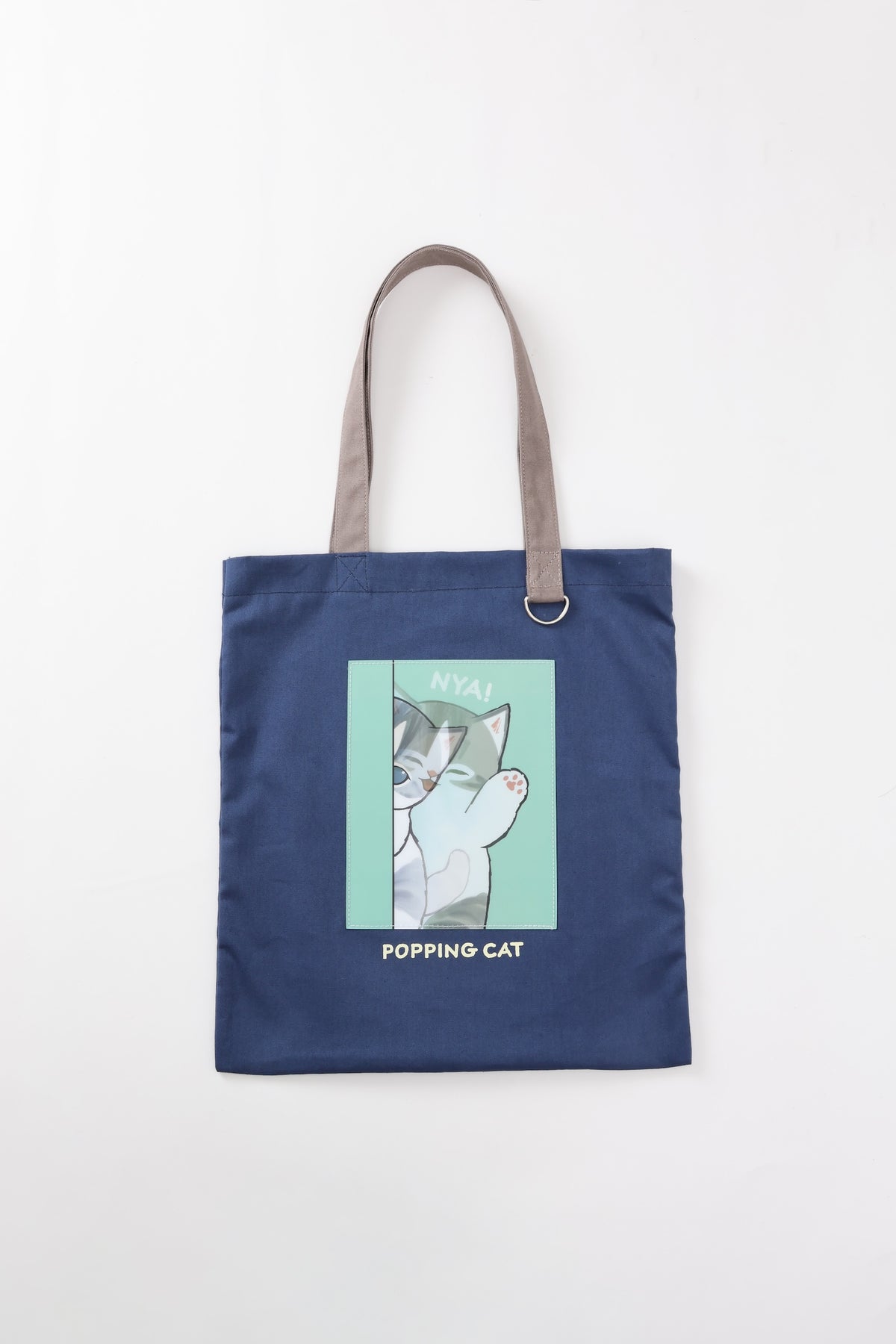 mofusand  レンチキュラートートバッグ POPPING CAT ネイビー ONE