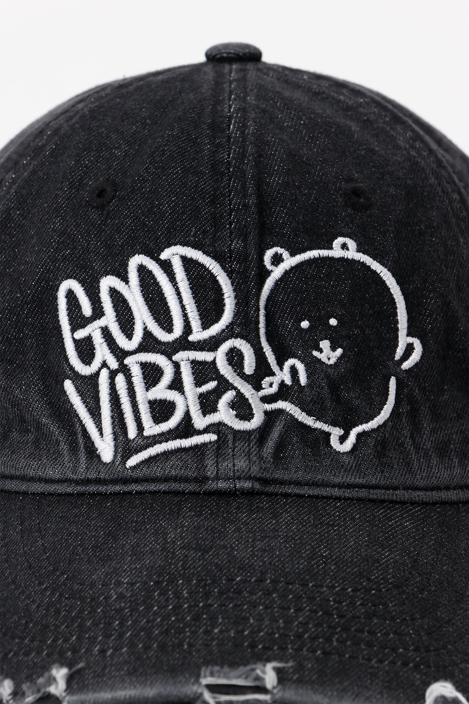 ナガノキャラクターズ キャップ GOOD VIBES ブラック