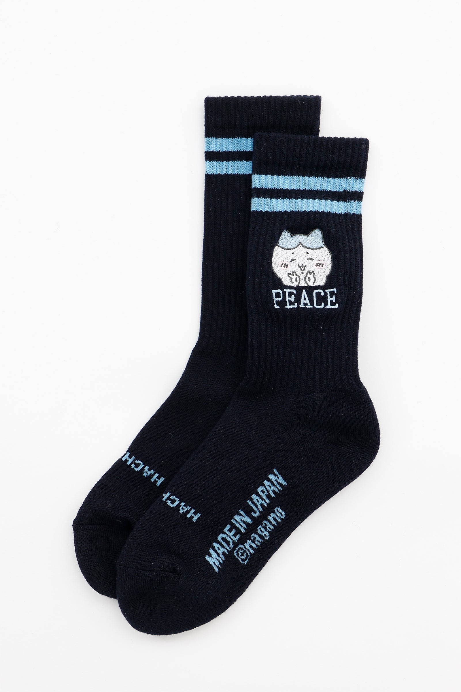 【2BUY10%OFF対象商品】ちいかわ ソックス ピース ハチワレ ネイビー 23-25cm