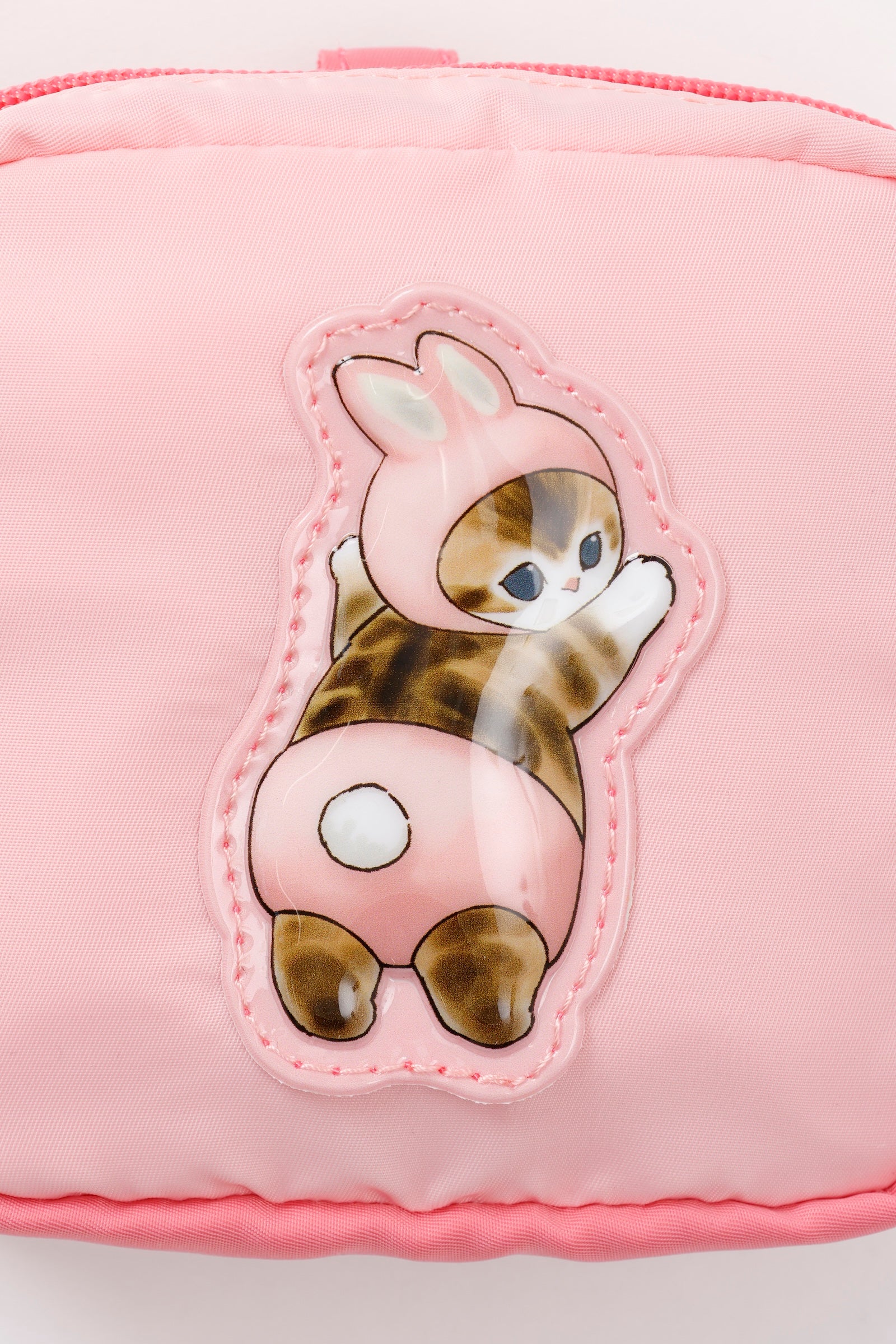 mofusand ぷっくりアップリケポーチ うさにゃん ピンク ONE