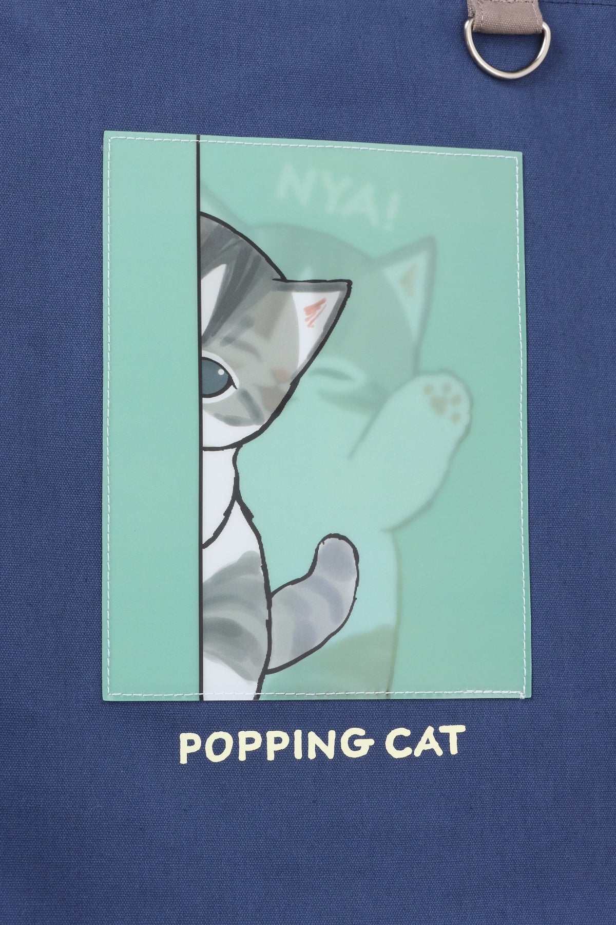 mofusand  レンチキュラートートバッグ POPPING CAT ネイビー ONE