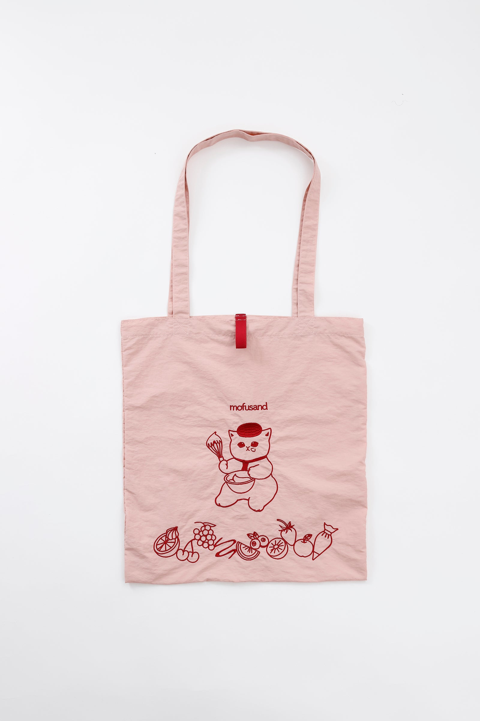mofusand 刺繍トートバッグ スイーツにゃん ピンク