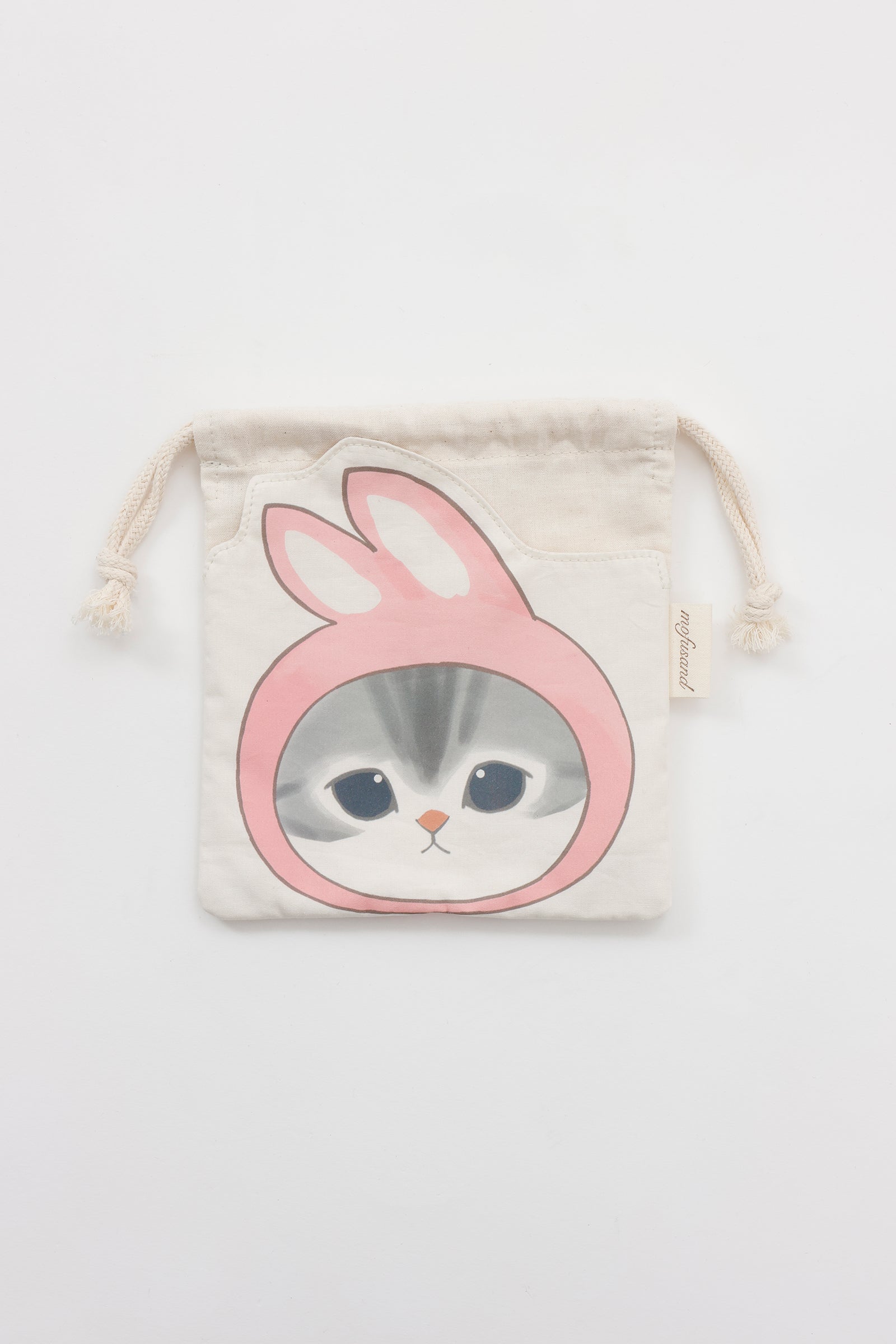 mofusand ダイカット巾着 うさにゃん ナチュラル