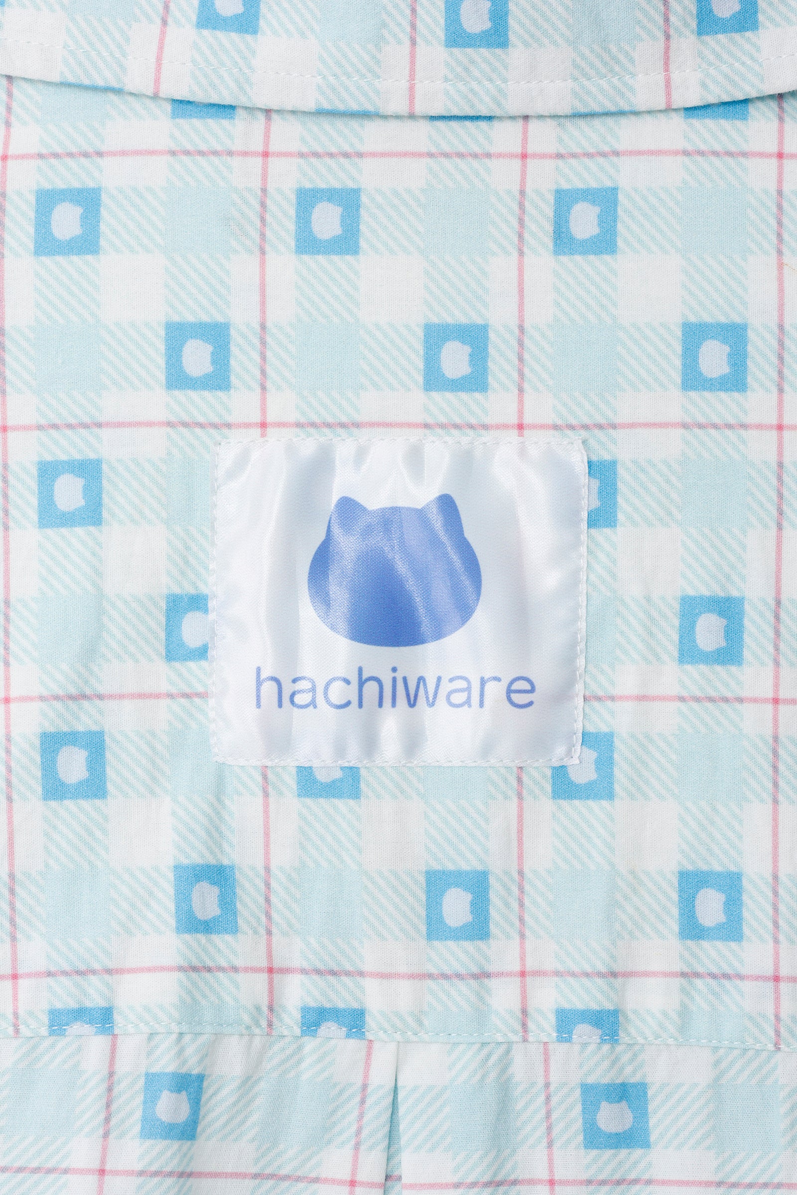 ちいかわ チェックシリーズ シャツ ハチワレ ブルー