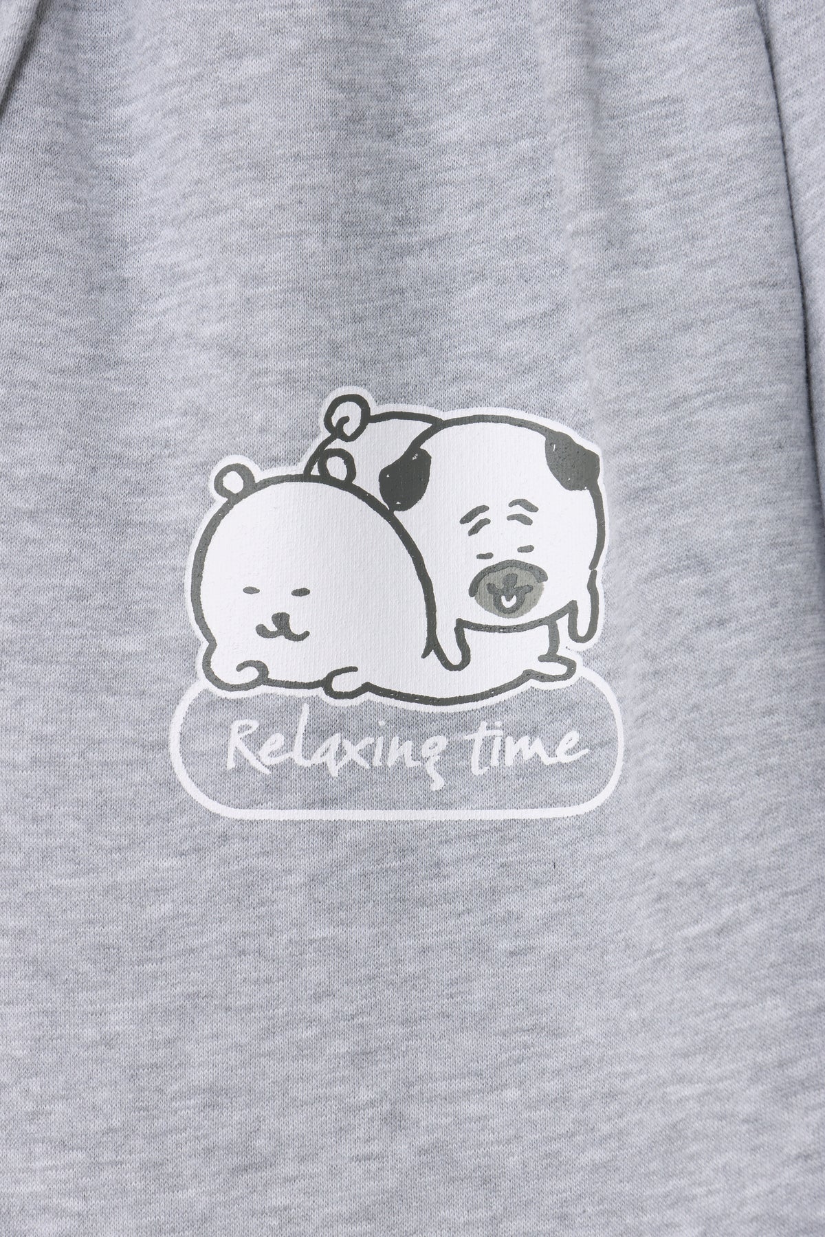 ナガノキャラクターズ スウェットパンツ Relaxing Time(くま) モクグレー