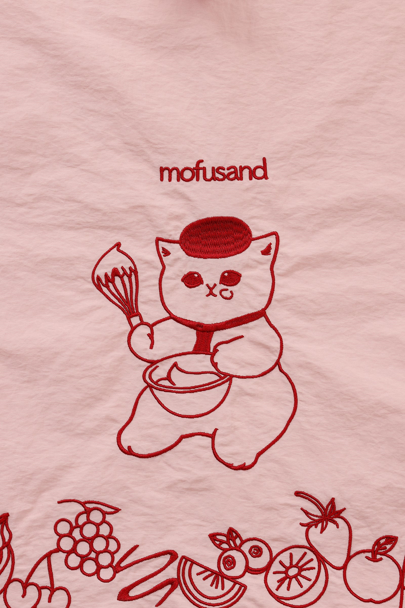 mofusand 刺繍トートバッグ スイーツにゃん ピンク