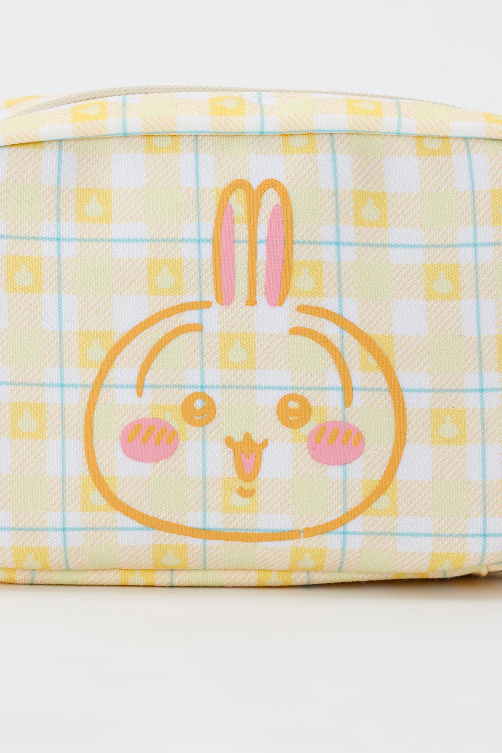 ちいかわ チェックシリーズ ポーチ うさぎ イエロー