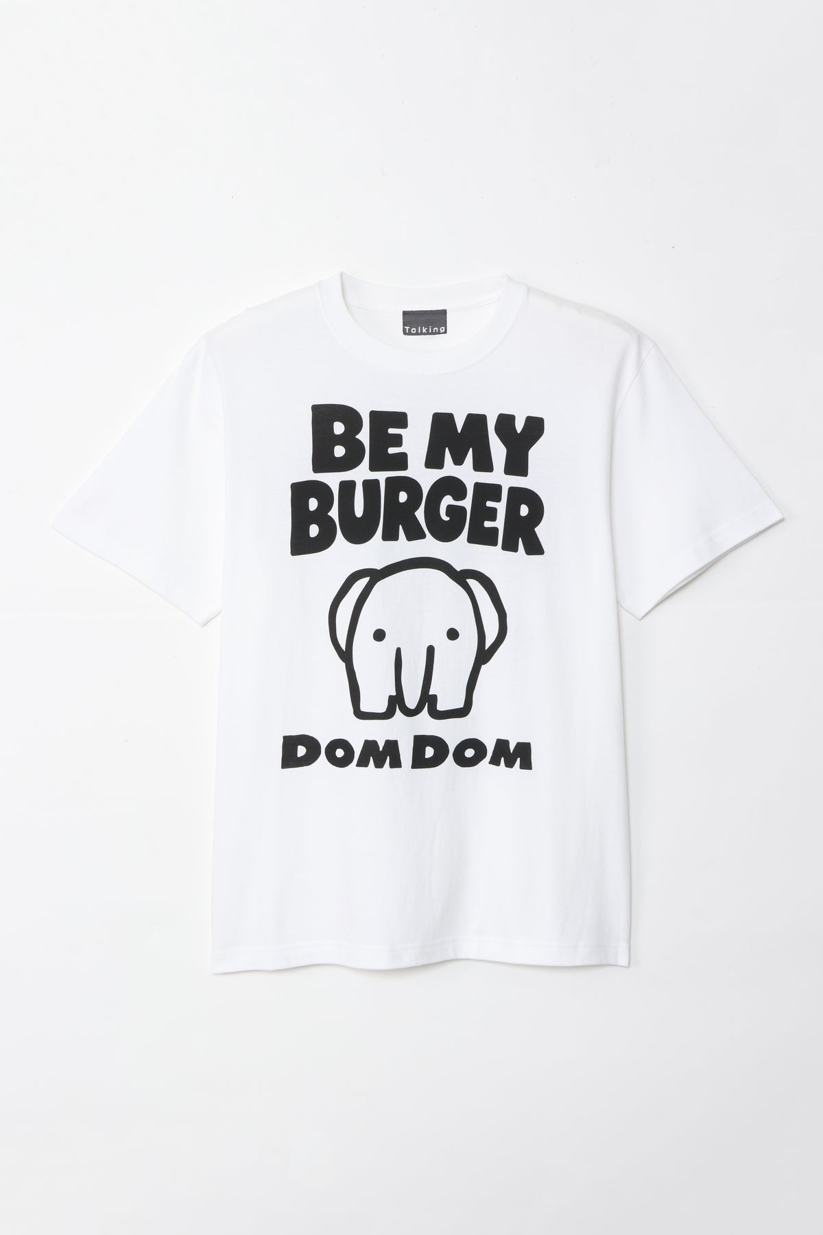 DOMDOM Tシャツ BE MY BURGER ホワイト(黒)