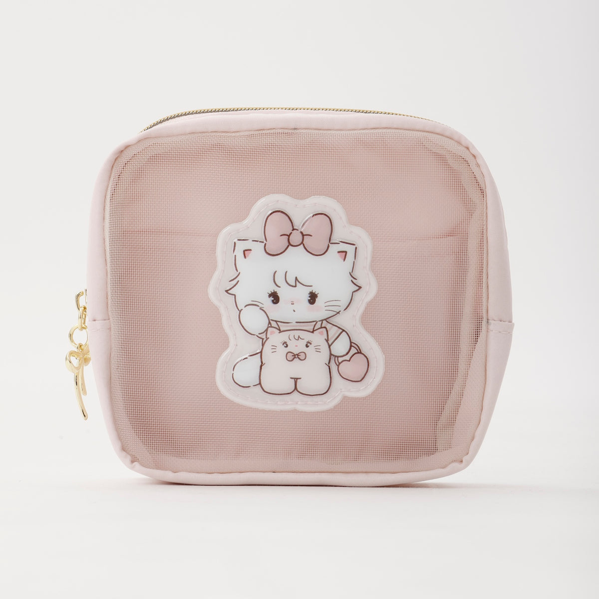 Lil ala mode ぷっくりアップリケポーチ MOUSSE コーラルピンク ONE