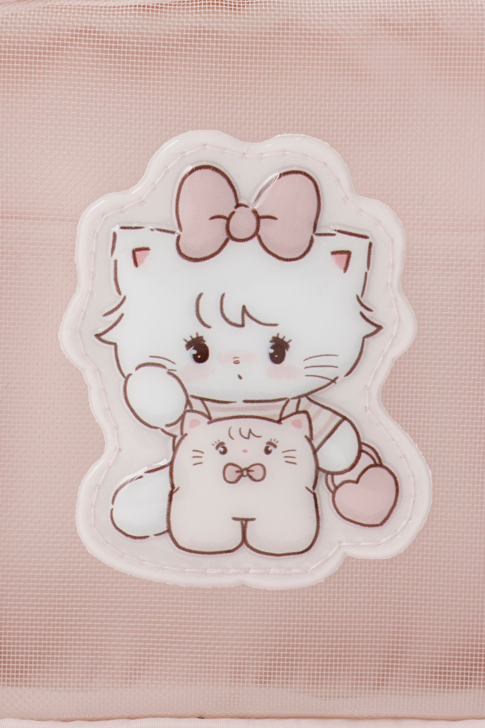 Lil ala mode ぷっくりアップリケポーチ MOUSSE コーラルピンク ONE