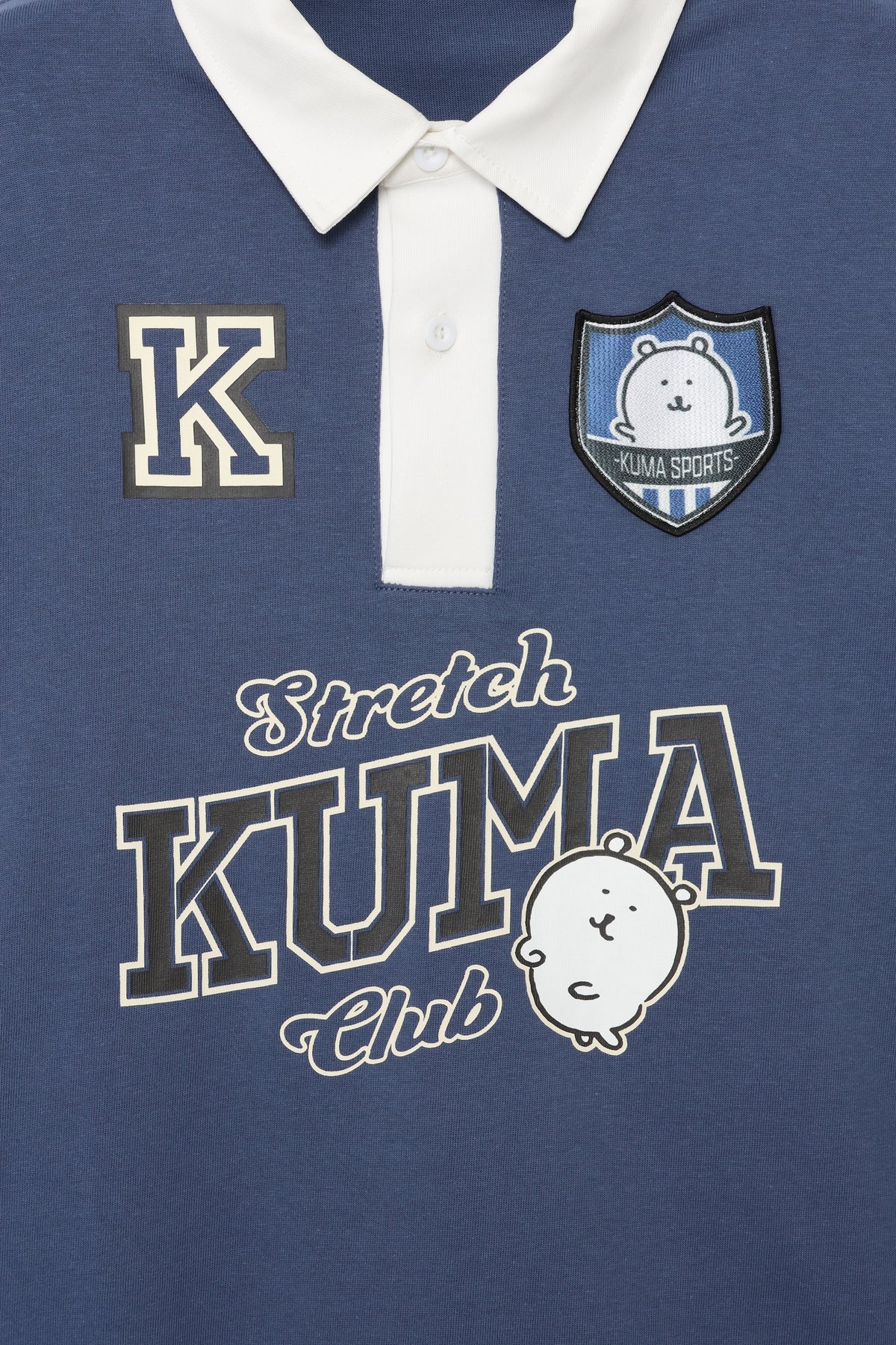 ナガノキャラクターズ ラガーシャツ KUMA ブルー