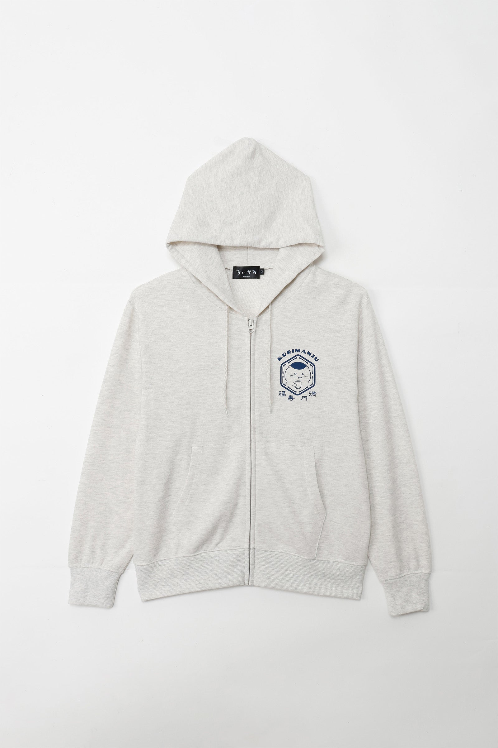 【2BUY10%OFF対象商品】ちいかわ ZIPパーカー 福寿円満 アッシュ