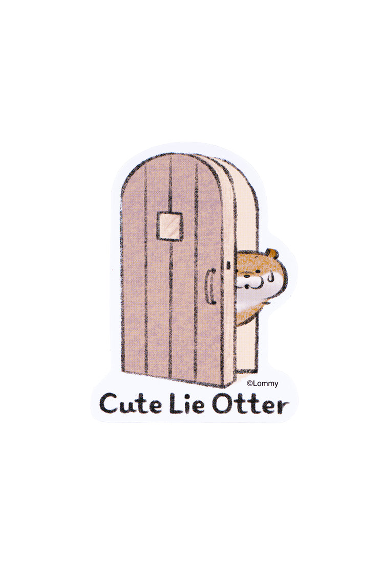 【2BUY10%OFF対象商品】可愛い嘘のカワウソスマホに貼れるサイズのステッカー（ドア）