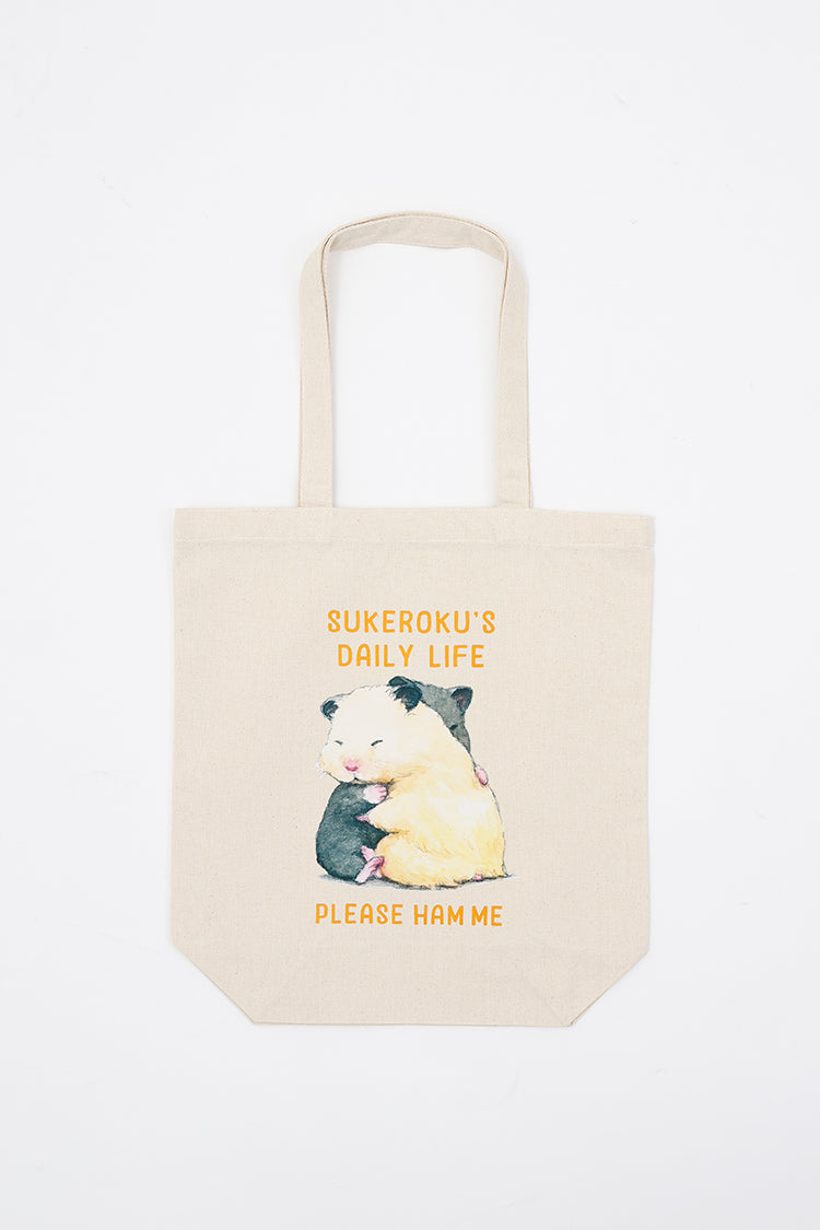 助六の日常 トートバッグ PLEASE HAM ME ナチュラル
