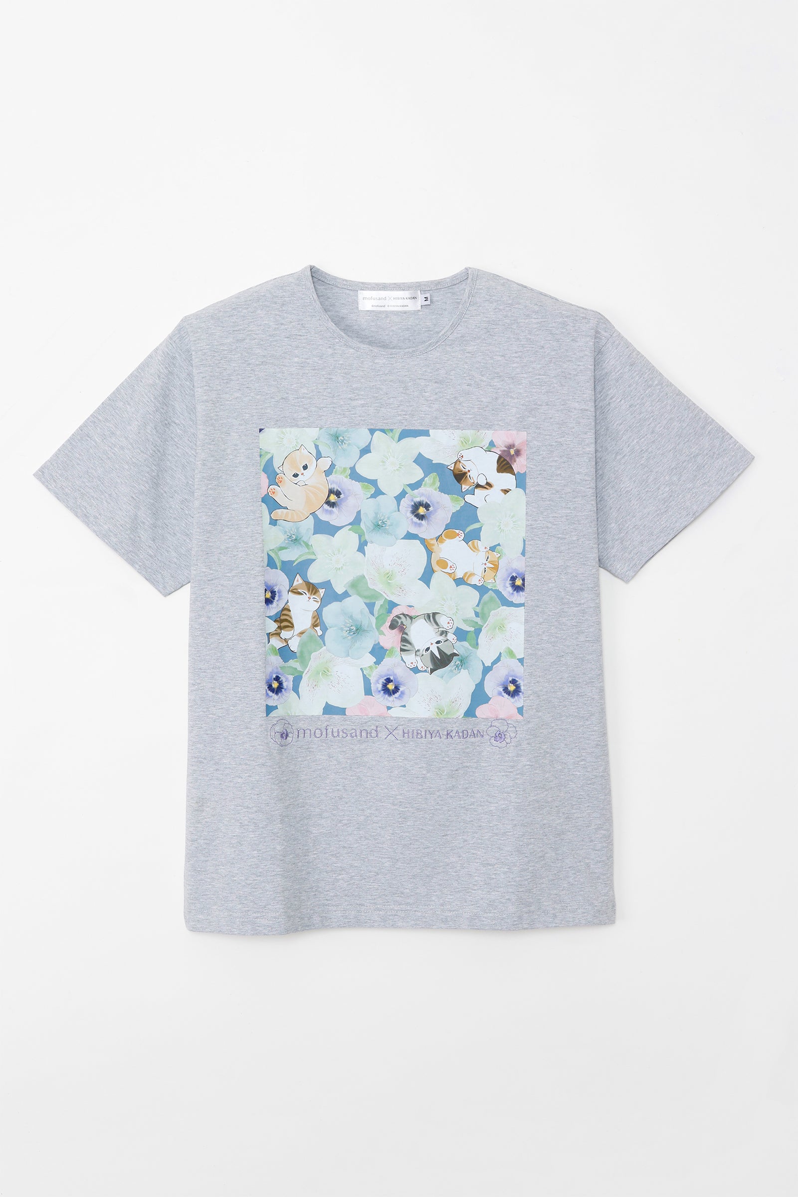 【2BUY10%OFF対象商品】mofusand×日比谷花壇 Tシャツ ウィンターオリジン グレー