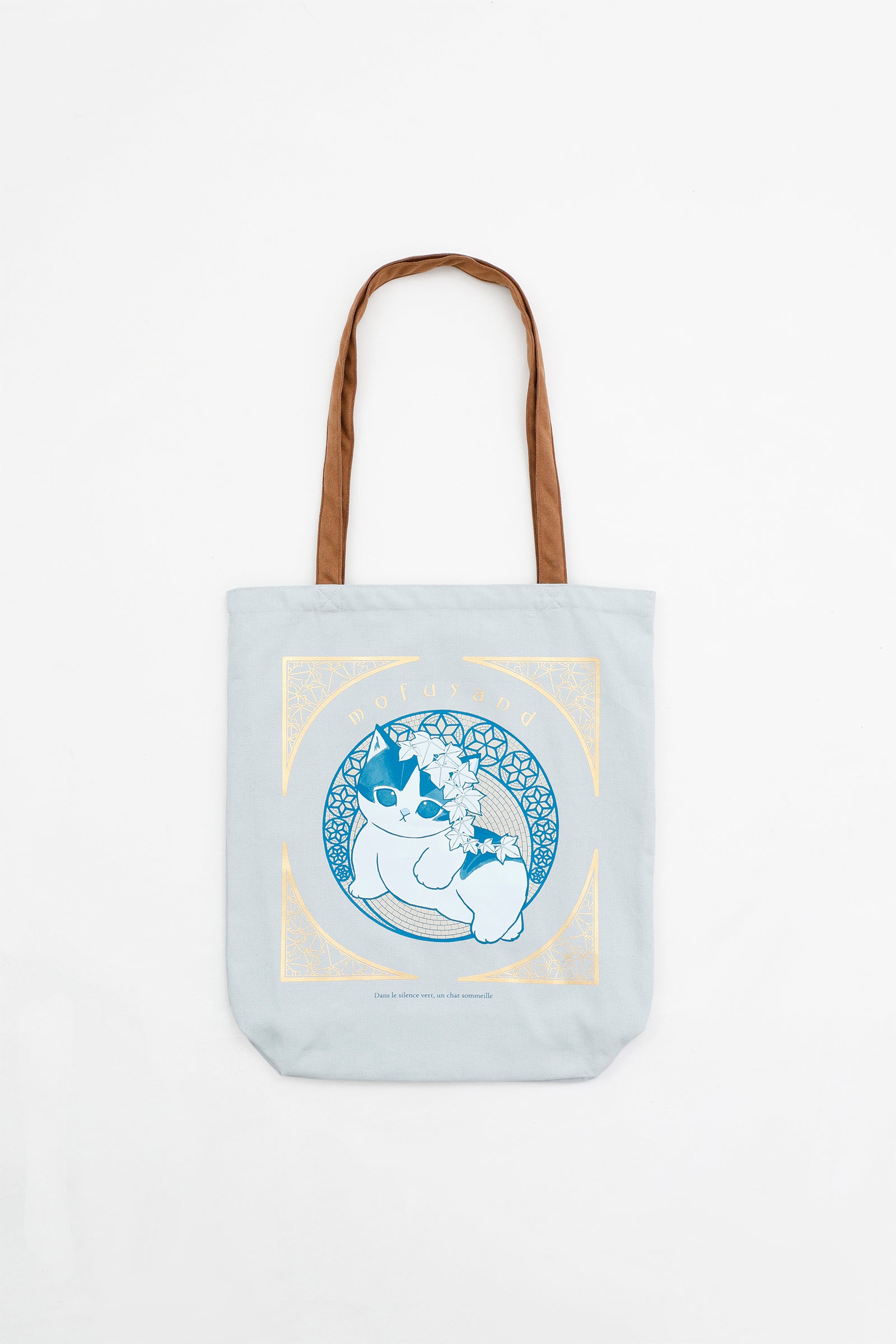 【2BUY10%OFF対象商品】mofusand   トートバッグ アールヌーヴォー風 アイビー アッシュブルー