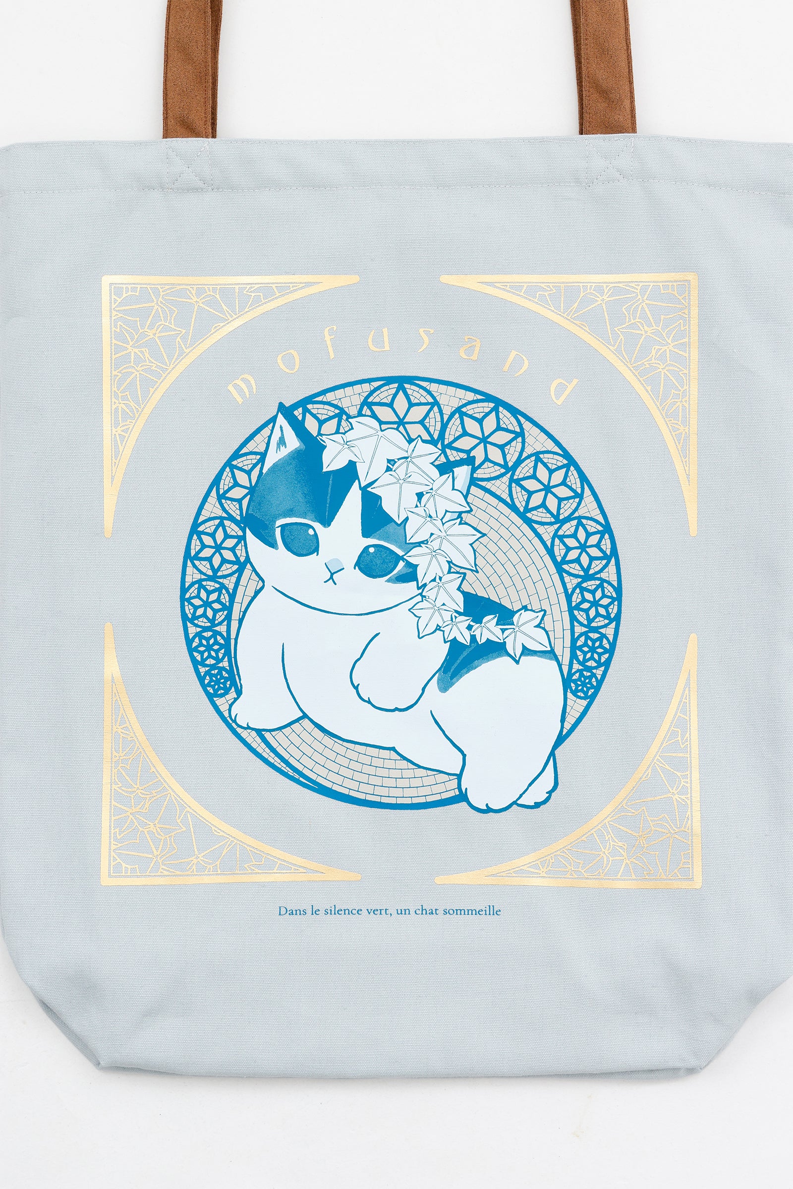 mofusand   トートバッグ アールヌーヴォー風 アイビー アッシュブルー