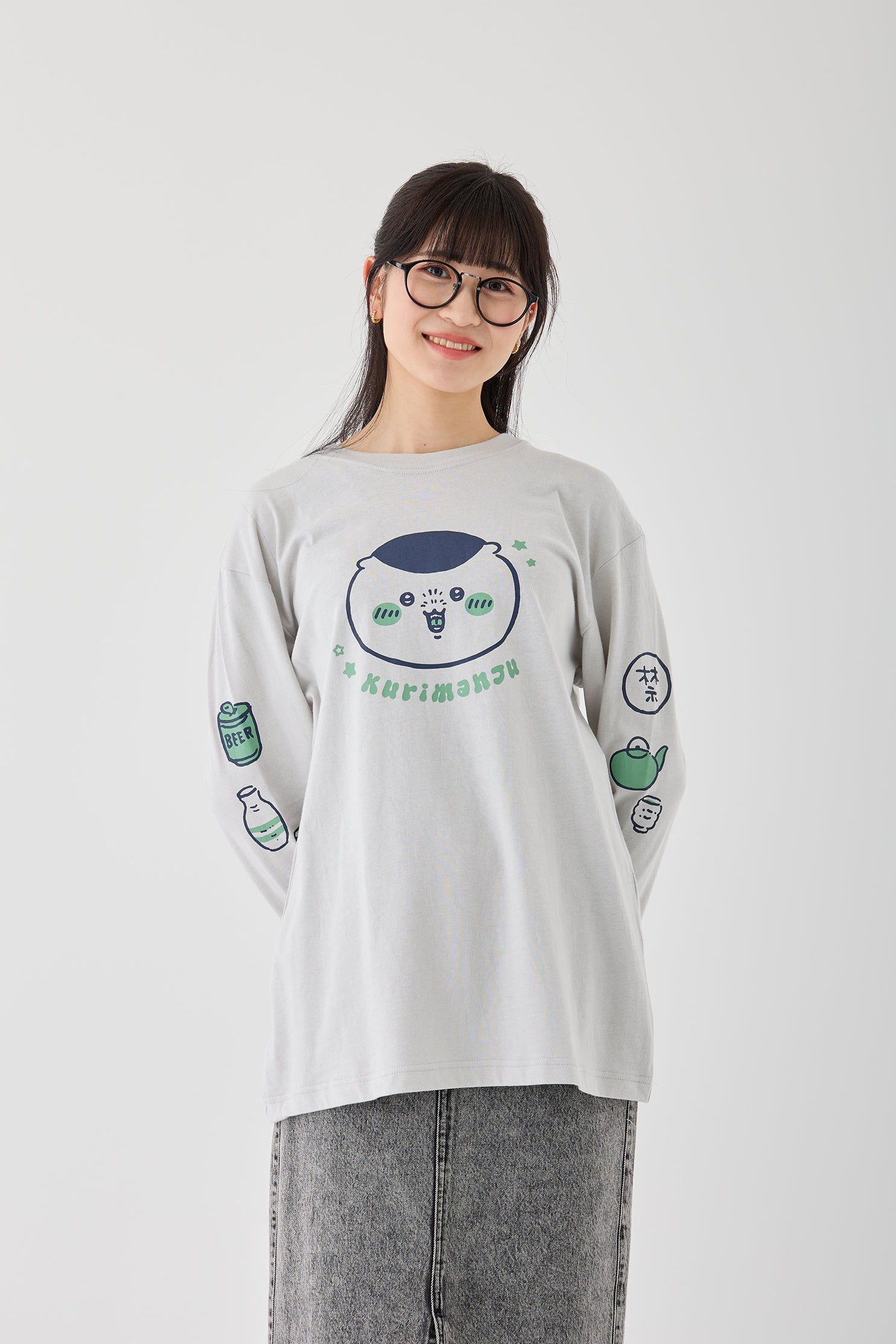 ちいかわ L/STシャツ くりまんじゅう フロストグレー