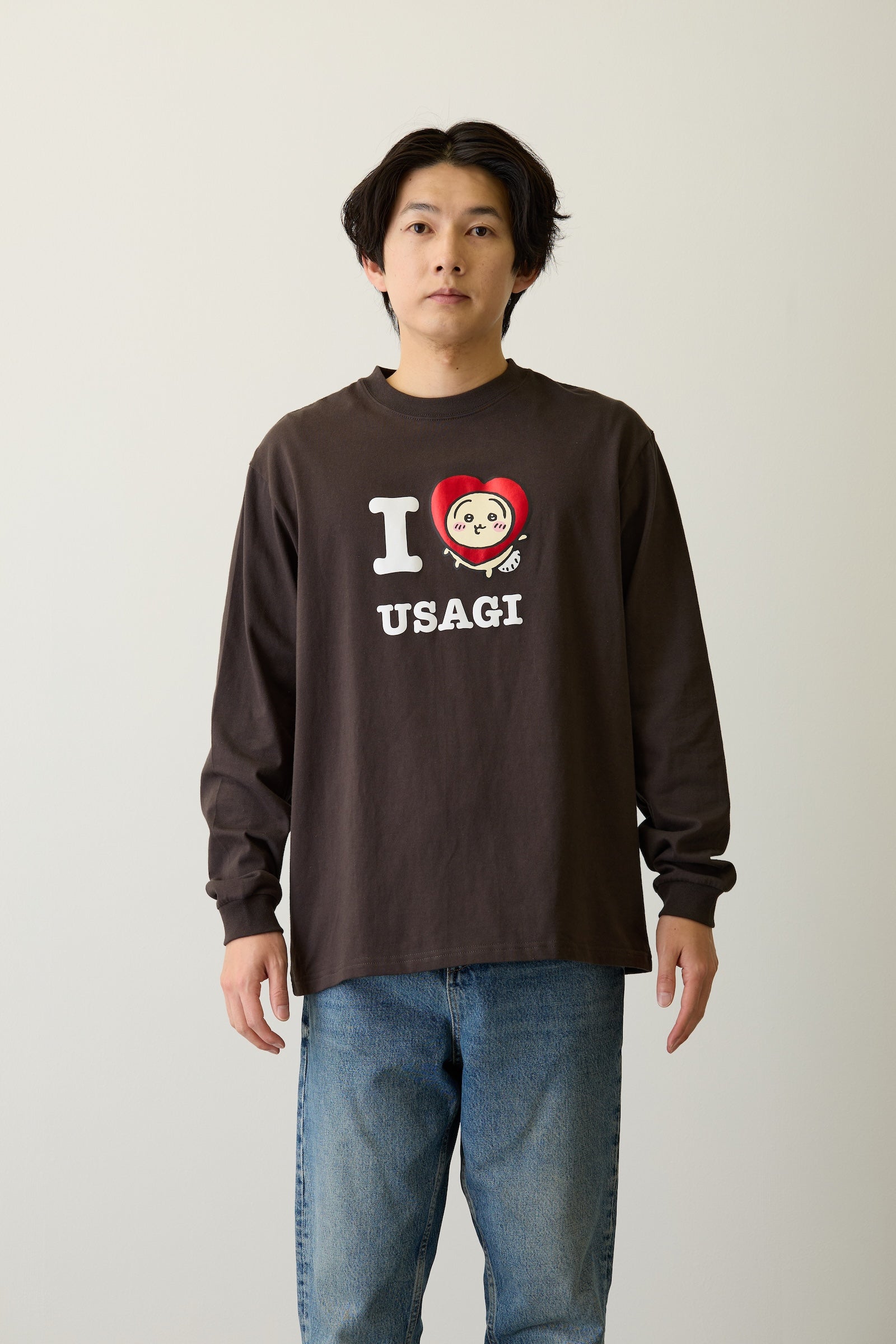 ちいかわ 長袖Tシャツ I LOVE USAGI スミ
