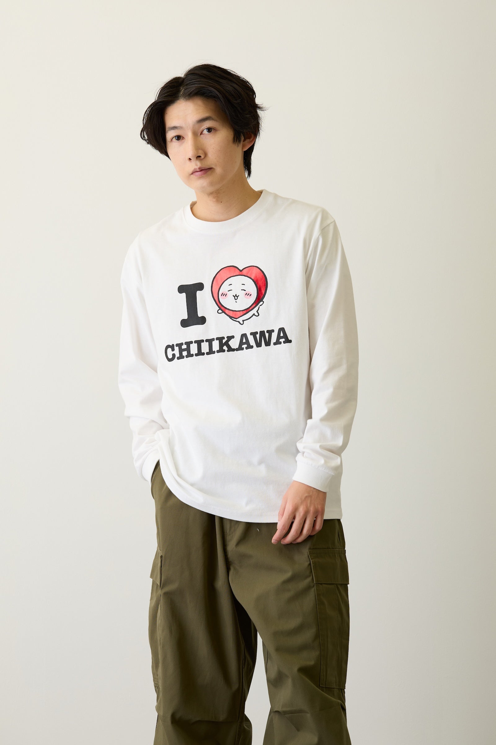 ちいかわ 長袖Ｔシャツ I LOVE CHIIKAWA ホワイト