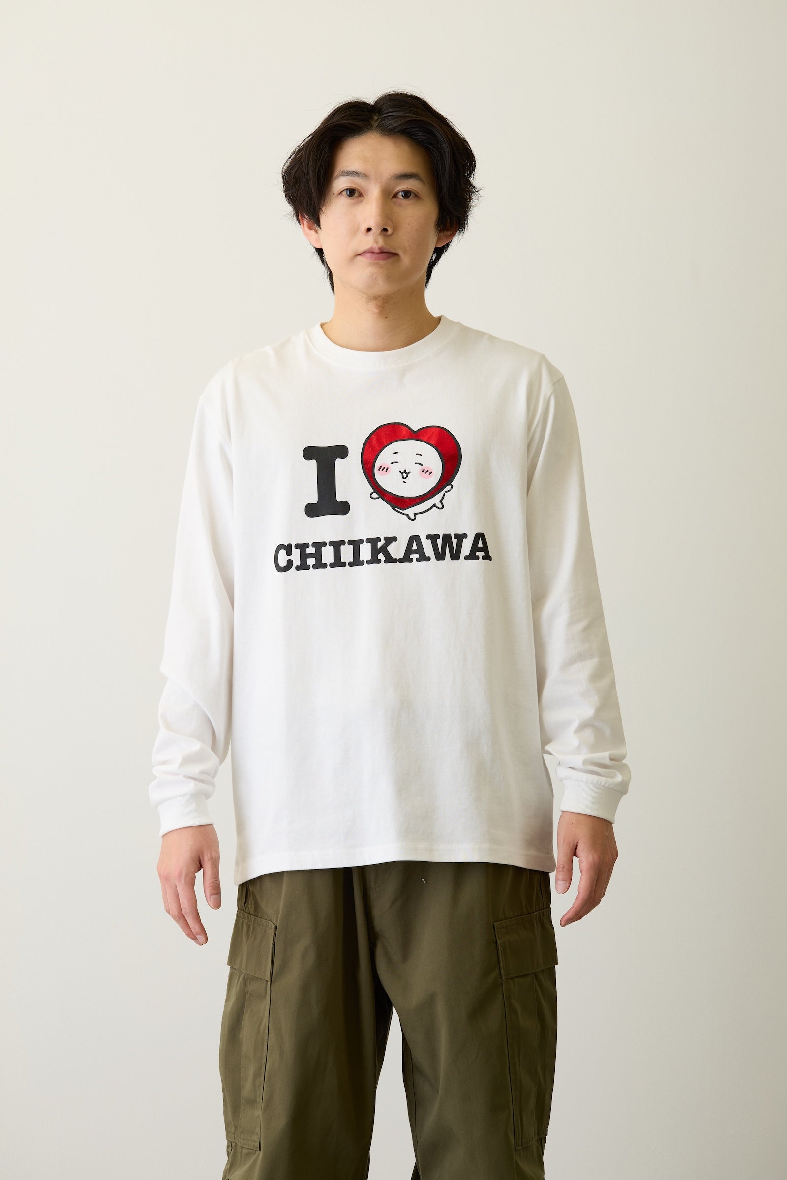 ちいかわ 長袖Ｔシャツ I LOVE CHIIKAWA ホワイト