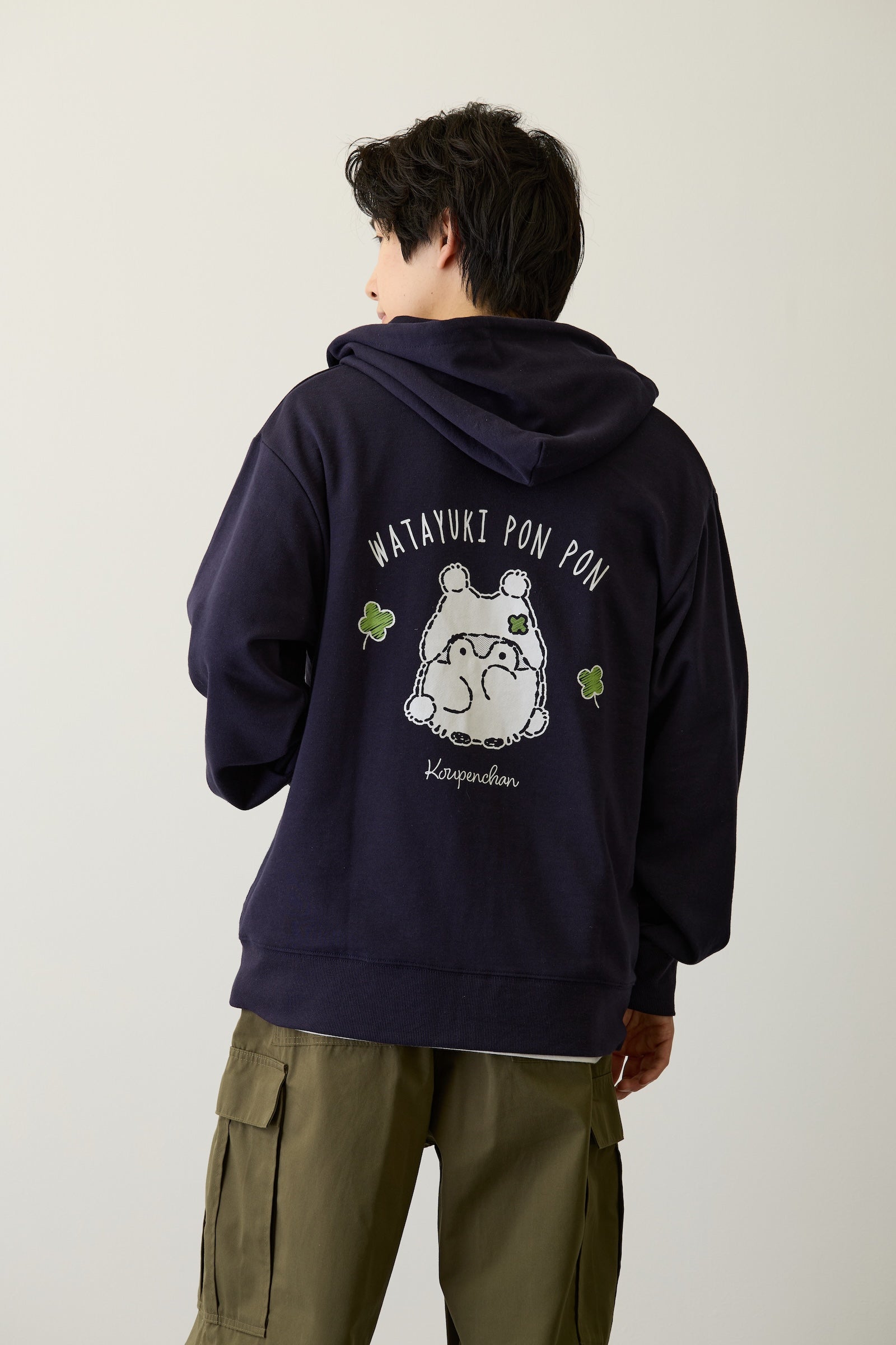 コウペンちゃん ZIPパーカー わた雪ぽんぽん ネイビー