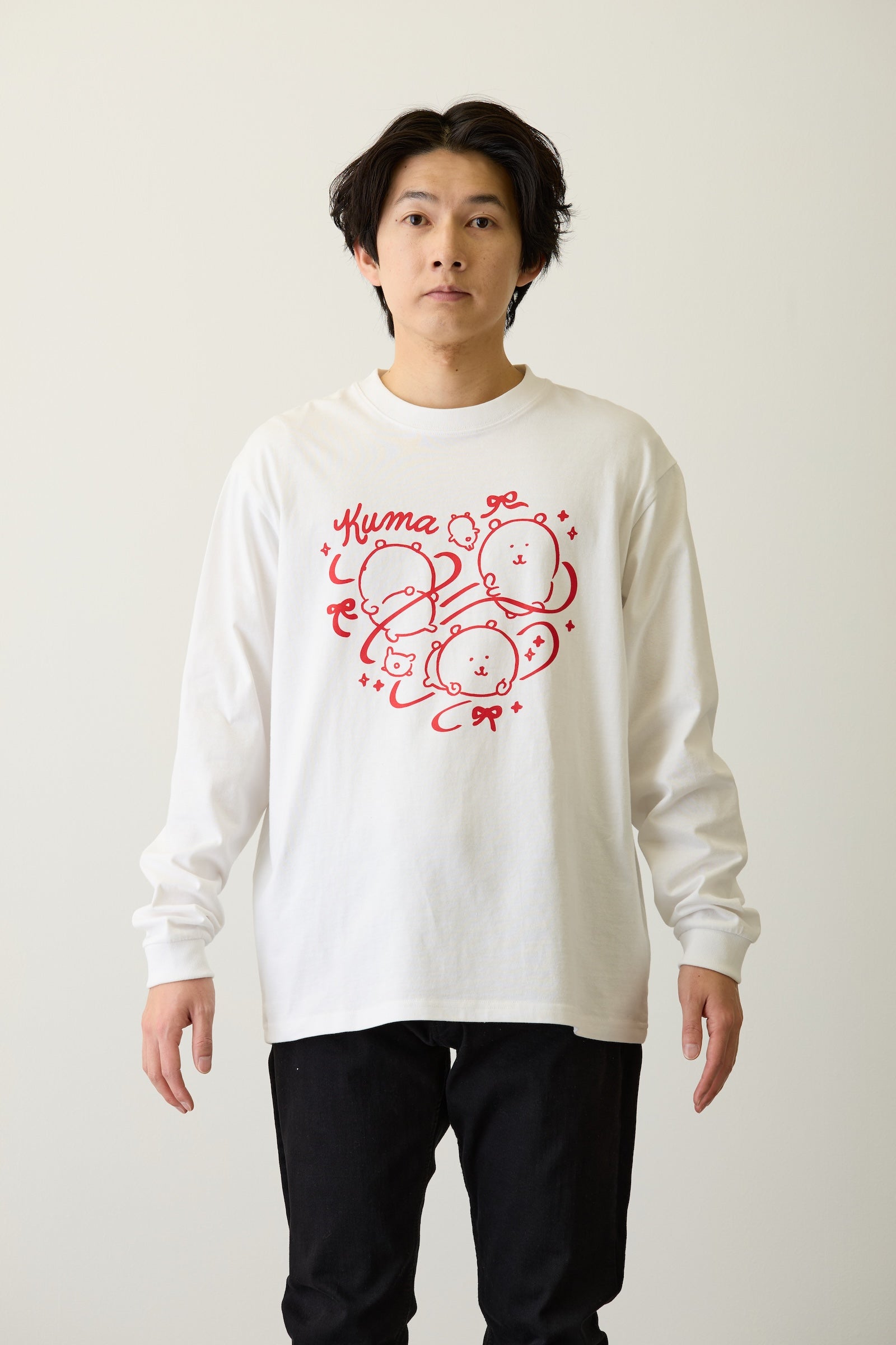 ナガノキャラクターズ 長袖Ｔシャツ リボン ホワイト