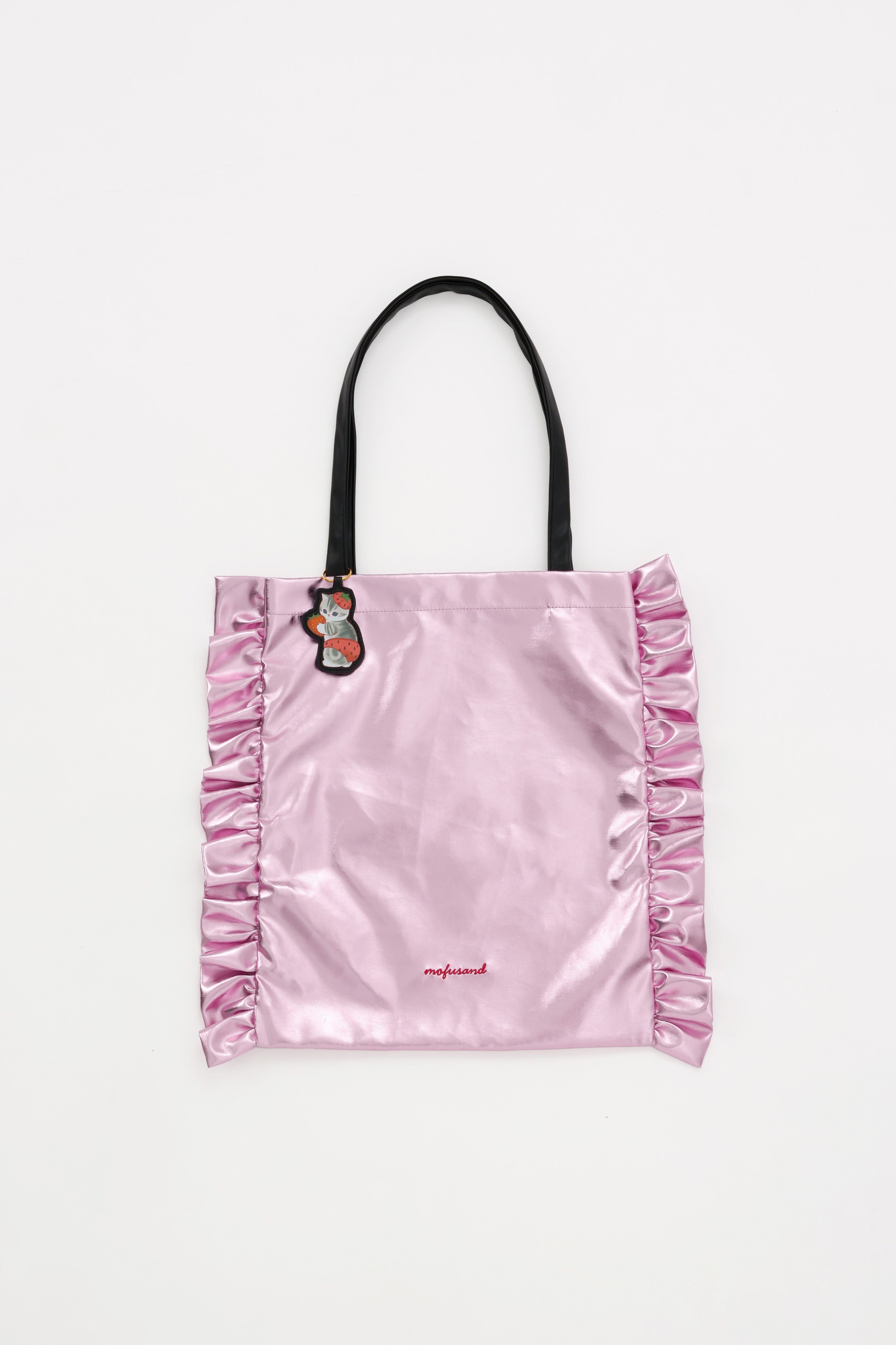 mofusand ラメトートバッグ いちごにゃん ピンク