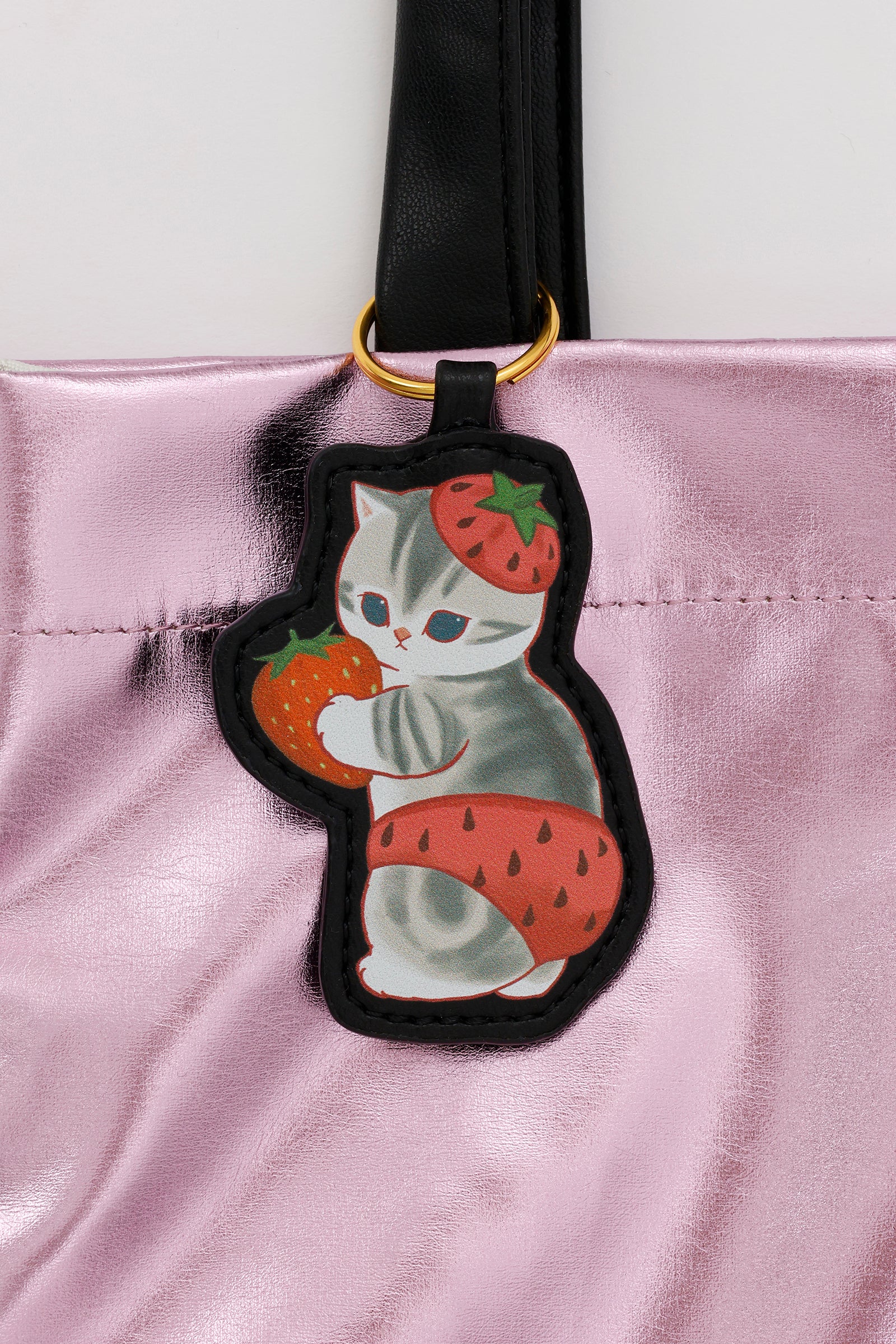 フ*ー様 いちごケーキねこちゃん　トートバッグ mofusand ラメトートバッグ いちごにゃん ピンク