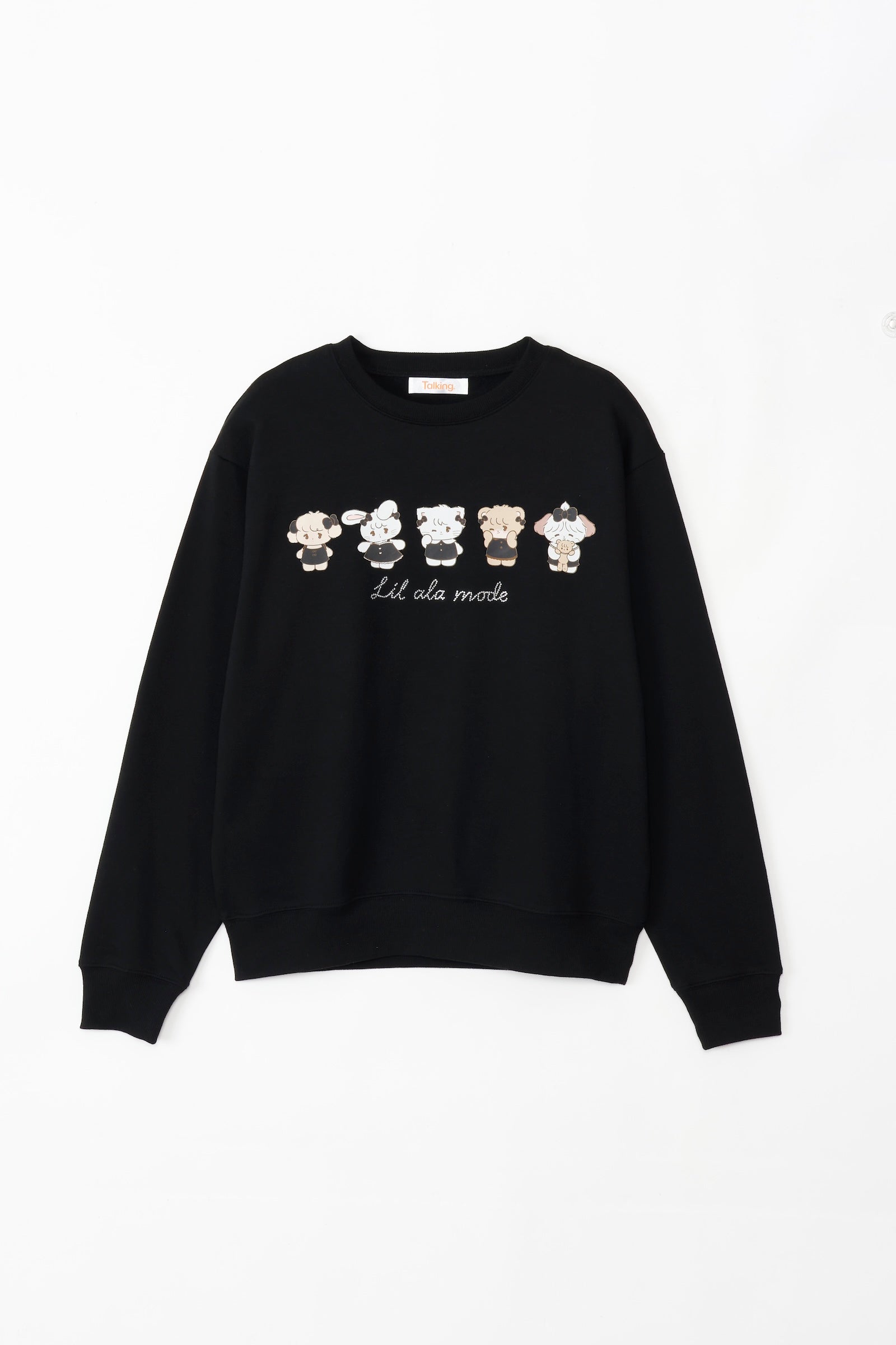 【2BUY10%OFF対象商品】Lil ala mode スウェット ブラックリボン みんな ブラック