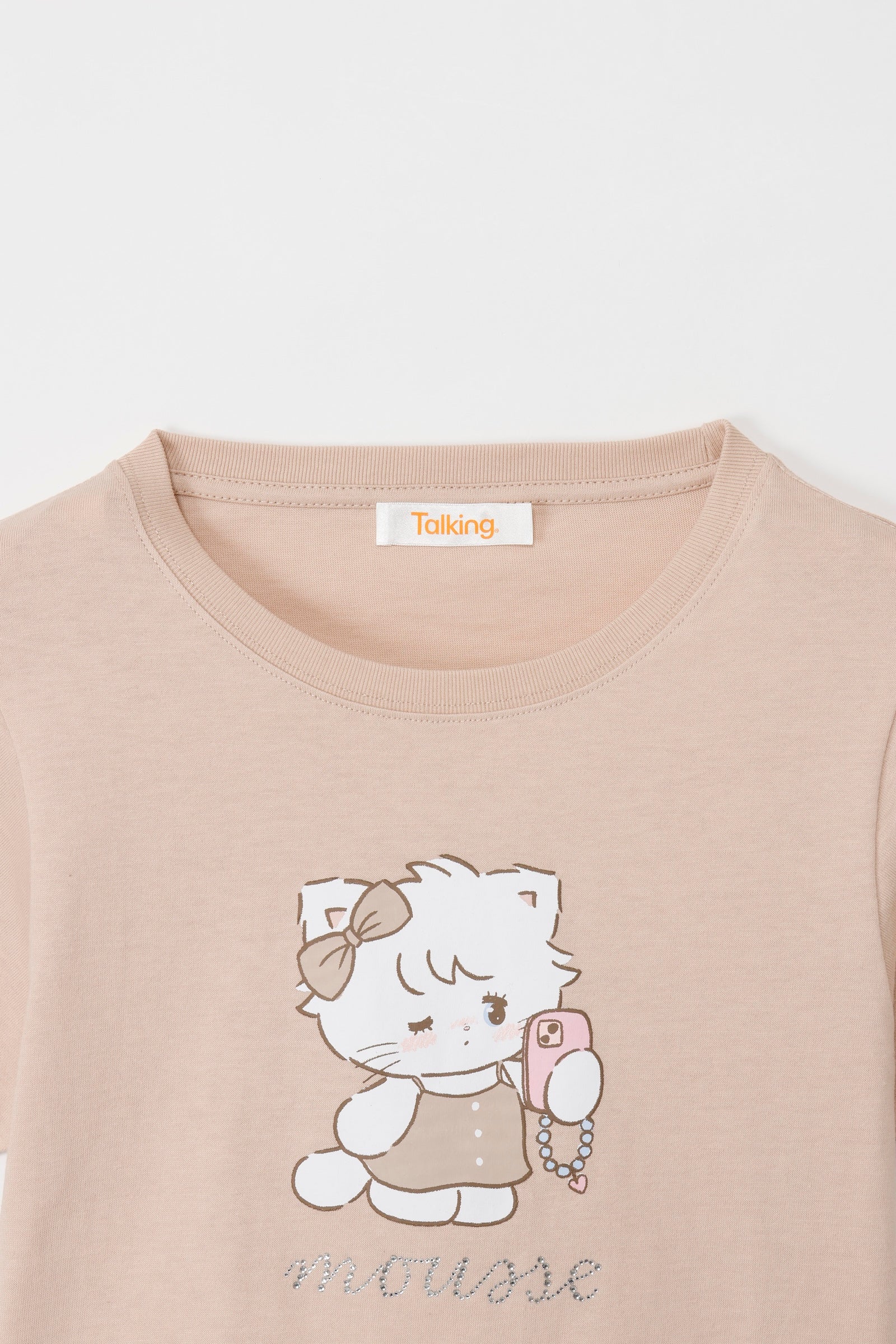 【2BUY10%OFF対象商品】Lil ala mode Tシャツ ムース ピンク