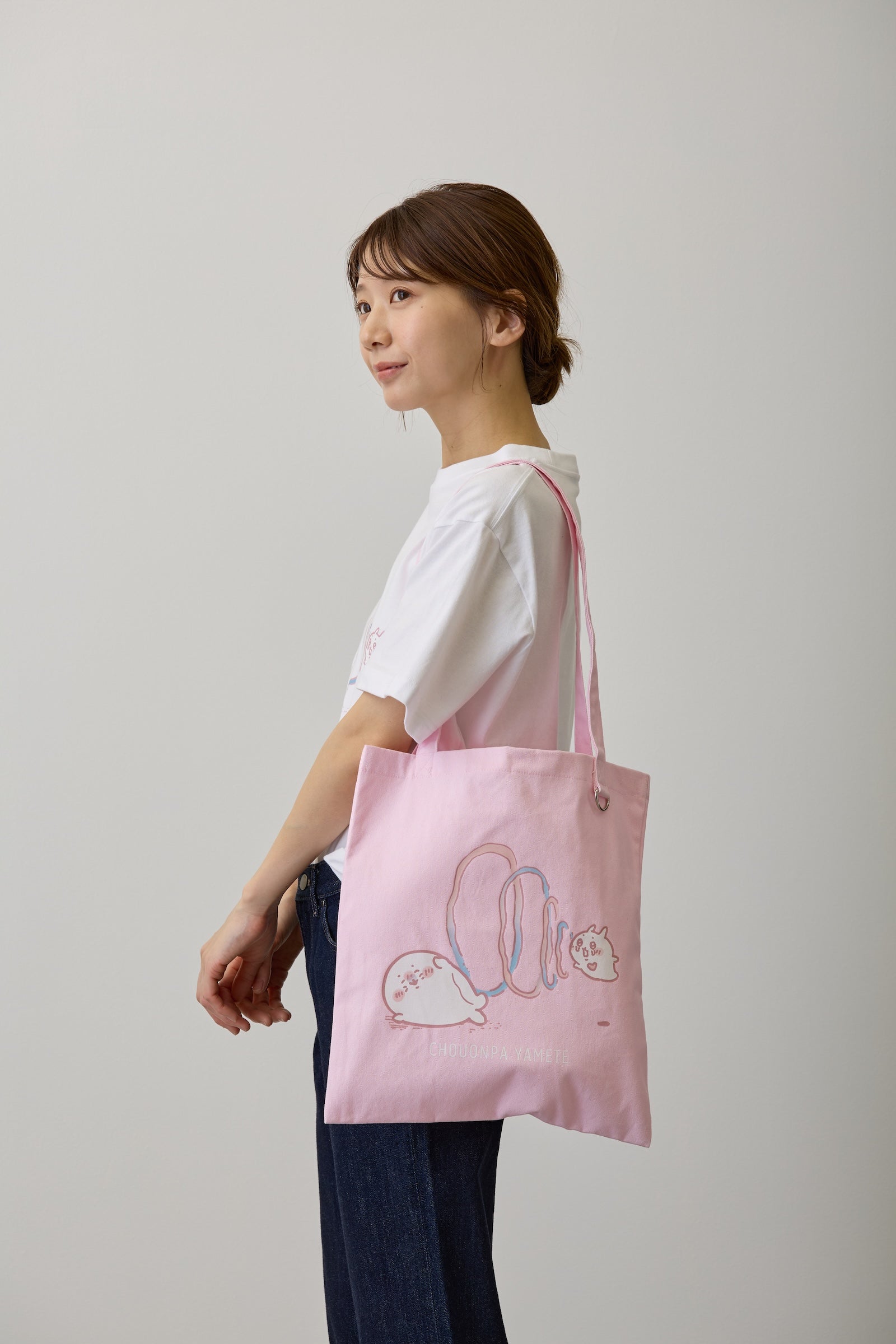 ナガノキャラクターズ トートバッグ 超音波やめて ピンク
