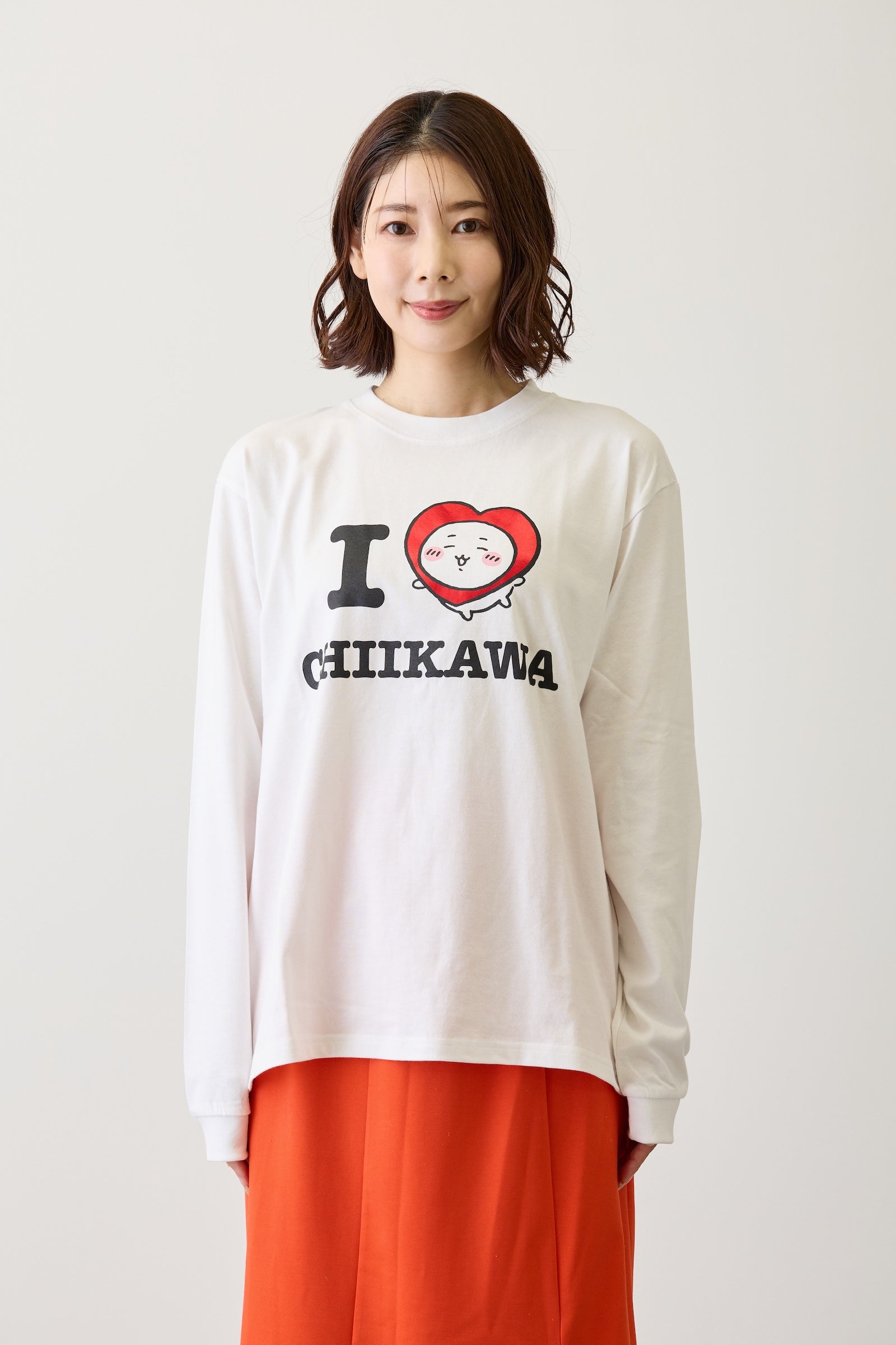 ちいかわ 長袖Ｔシャツ I LOVE CHIIKAWA ホワイト