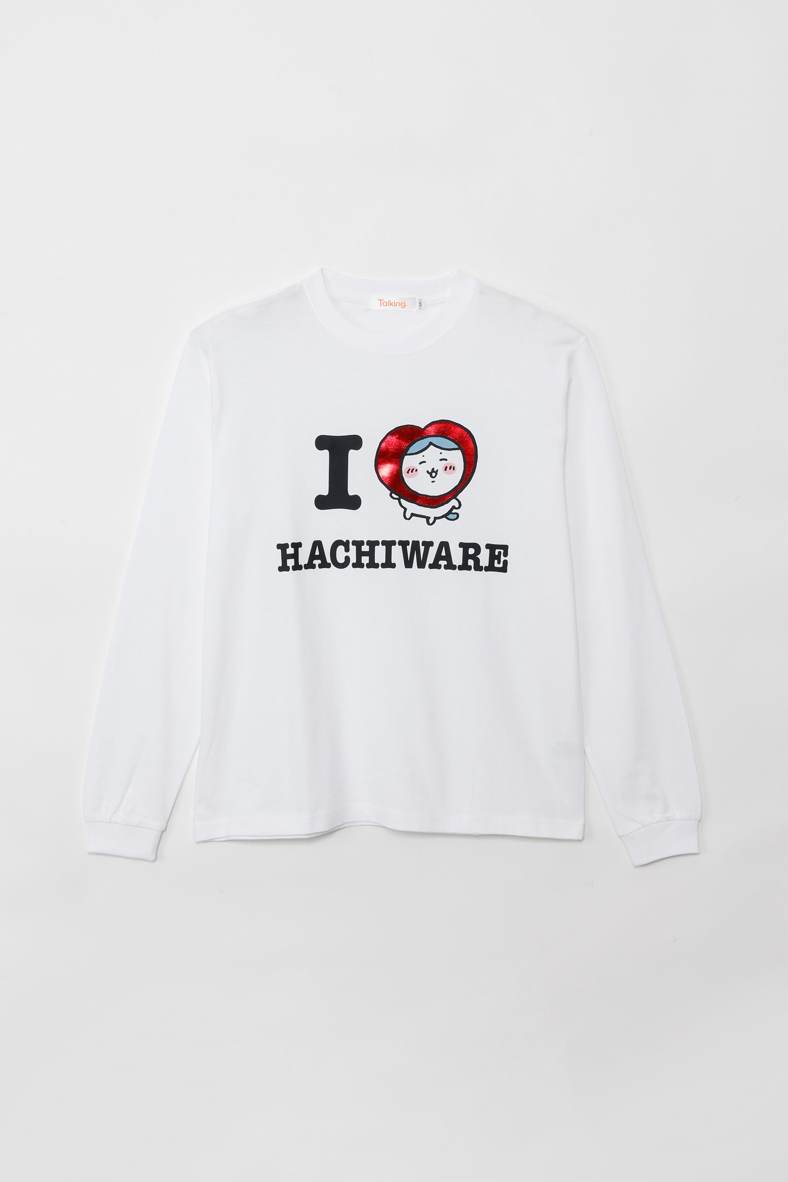 ちいかわ 長袖Ｔシャツ I LOVE HACHIWARE ホワイト