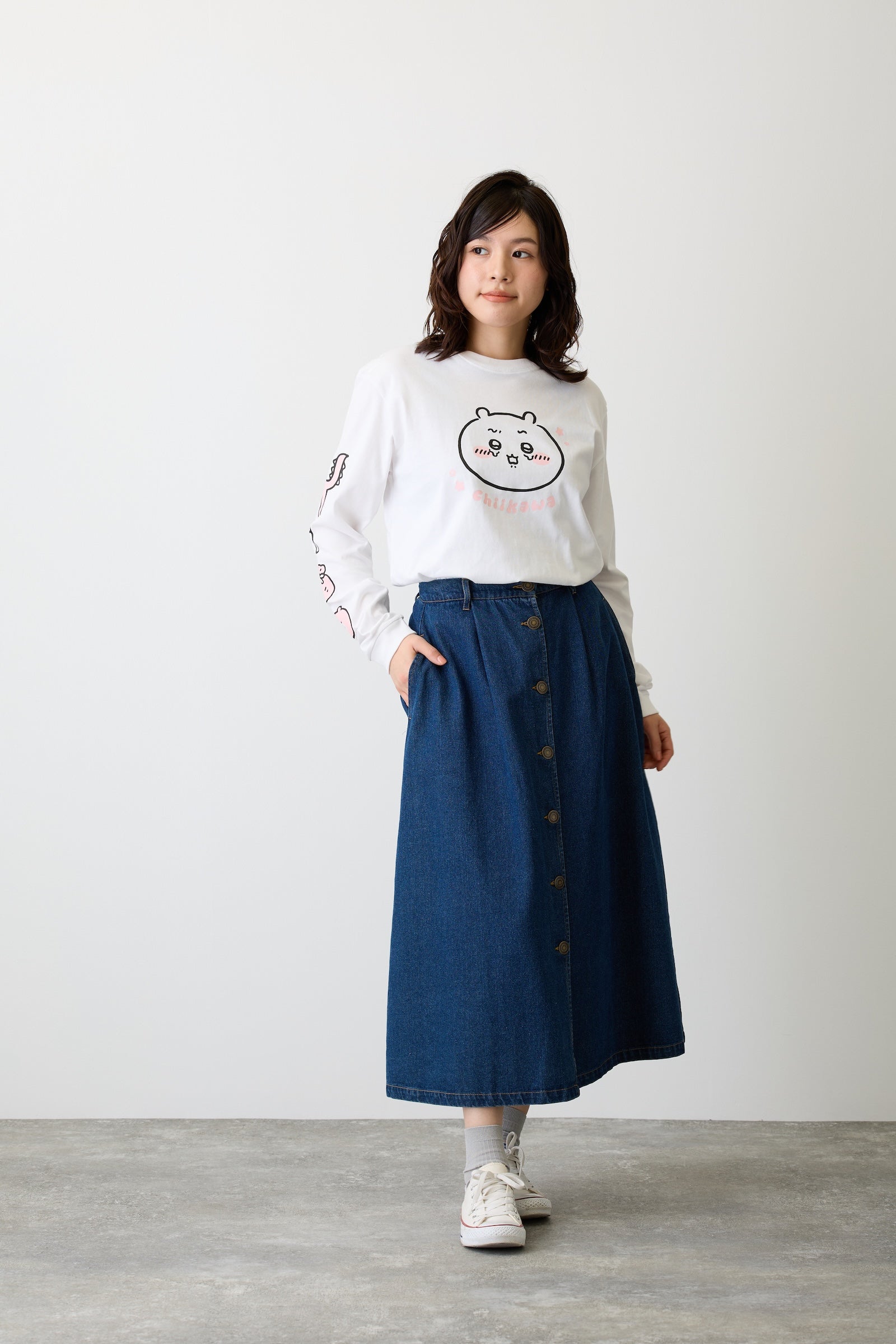 ちいかわ L/STシャツ ちいかわ ホワイト