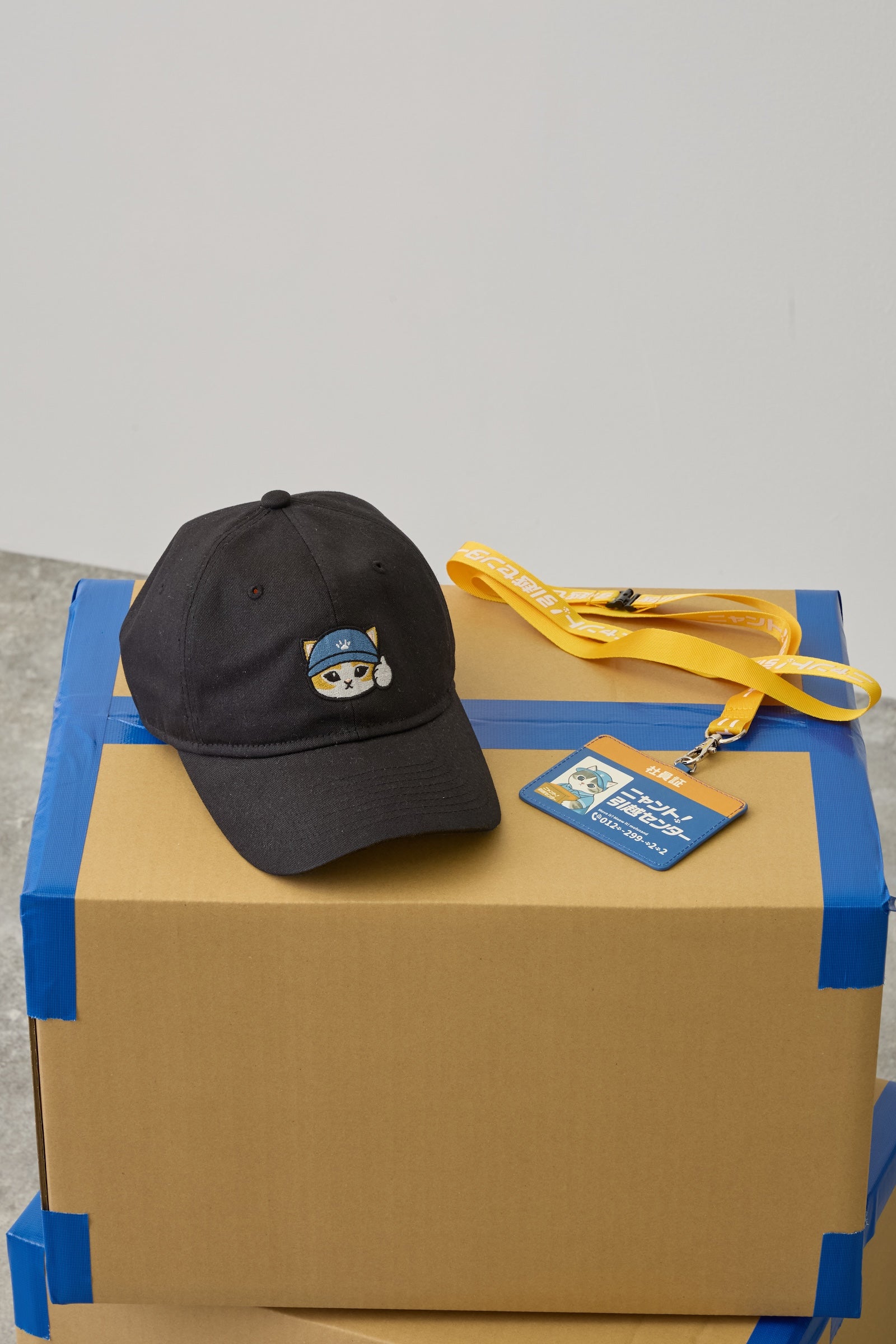 【2BUY10%OFF対象商品】mofusand キャップ ニャント！引越センター グッドワークにゃ ブラック ONE