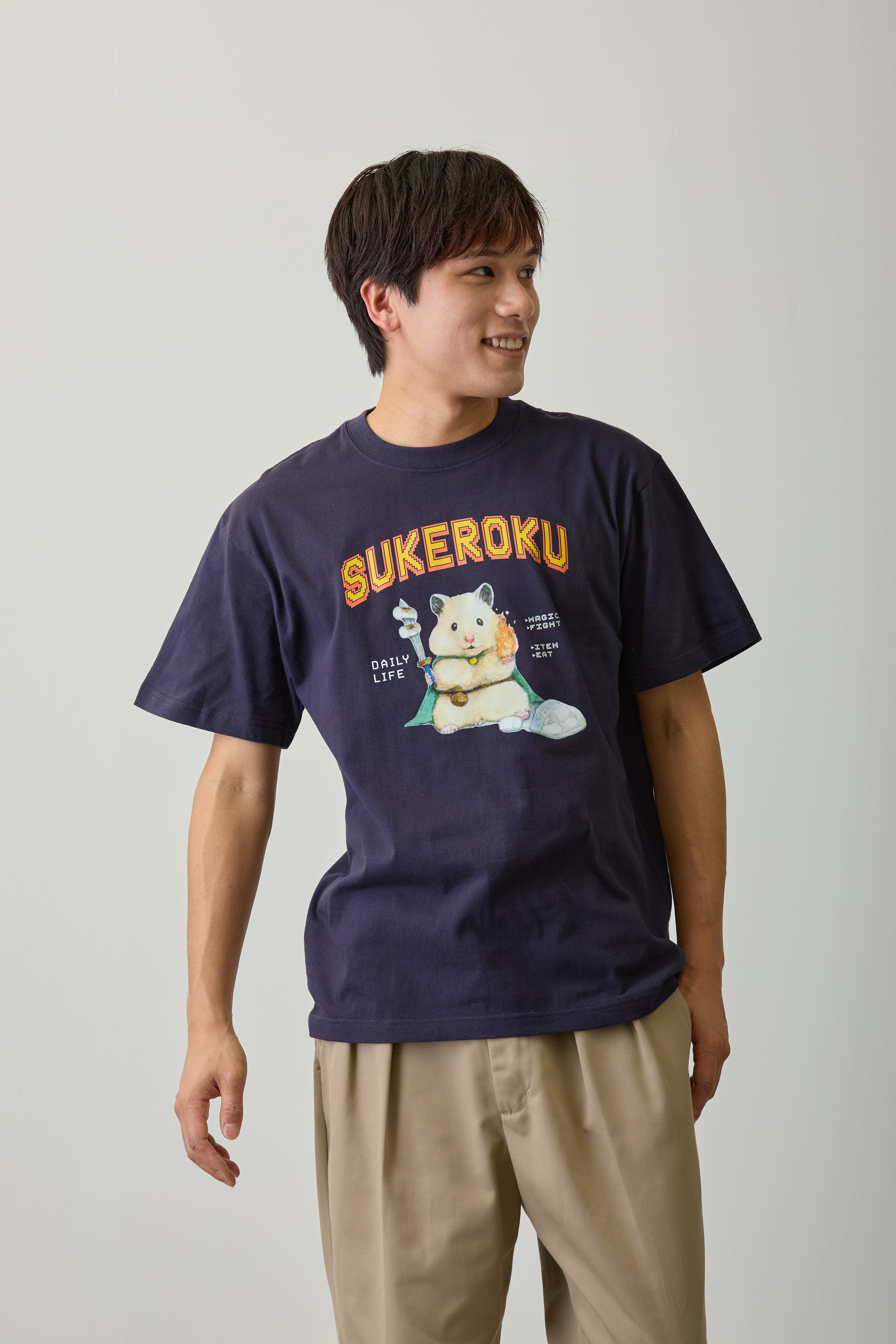 助六の日常 Tシャツ ゲーム ネイビー