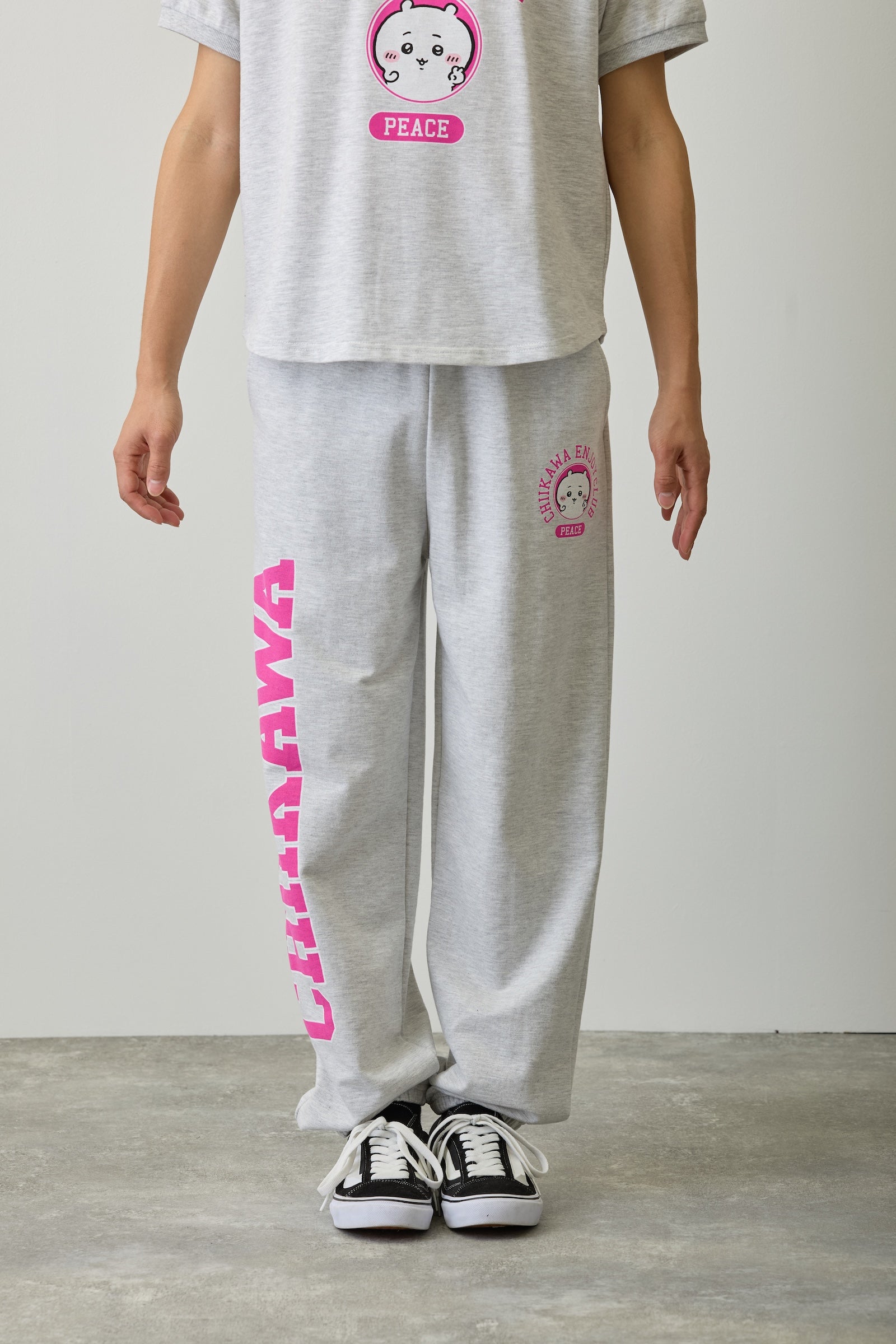 ちいかわ スウェットパンツ ピース ちいかわ 杢グレー