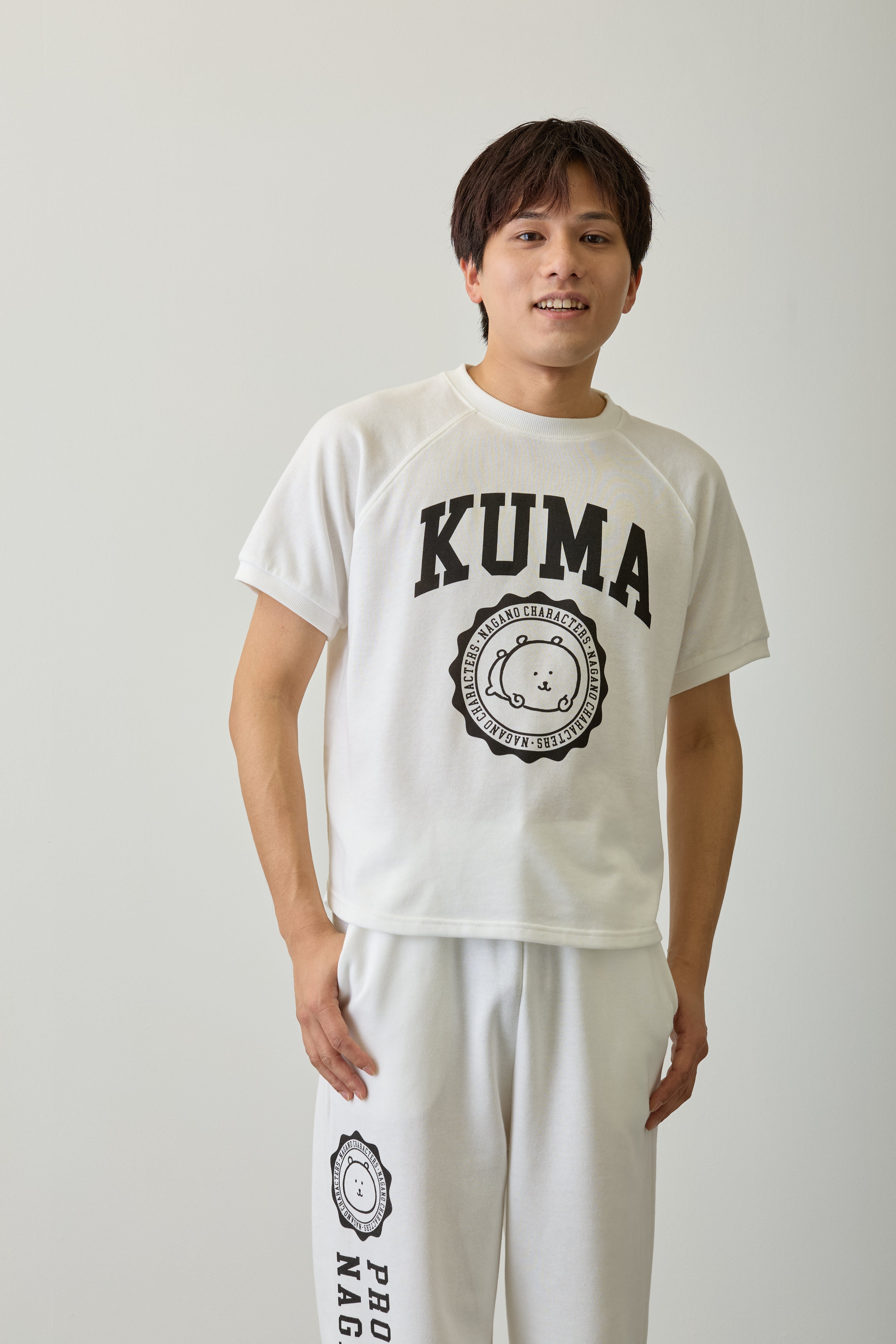 ナガノキャラクターズ Tシャツ カレッジ くま ホワイト