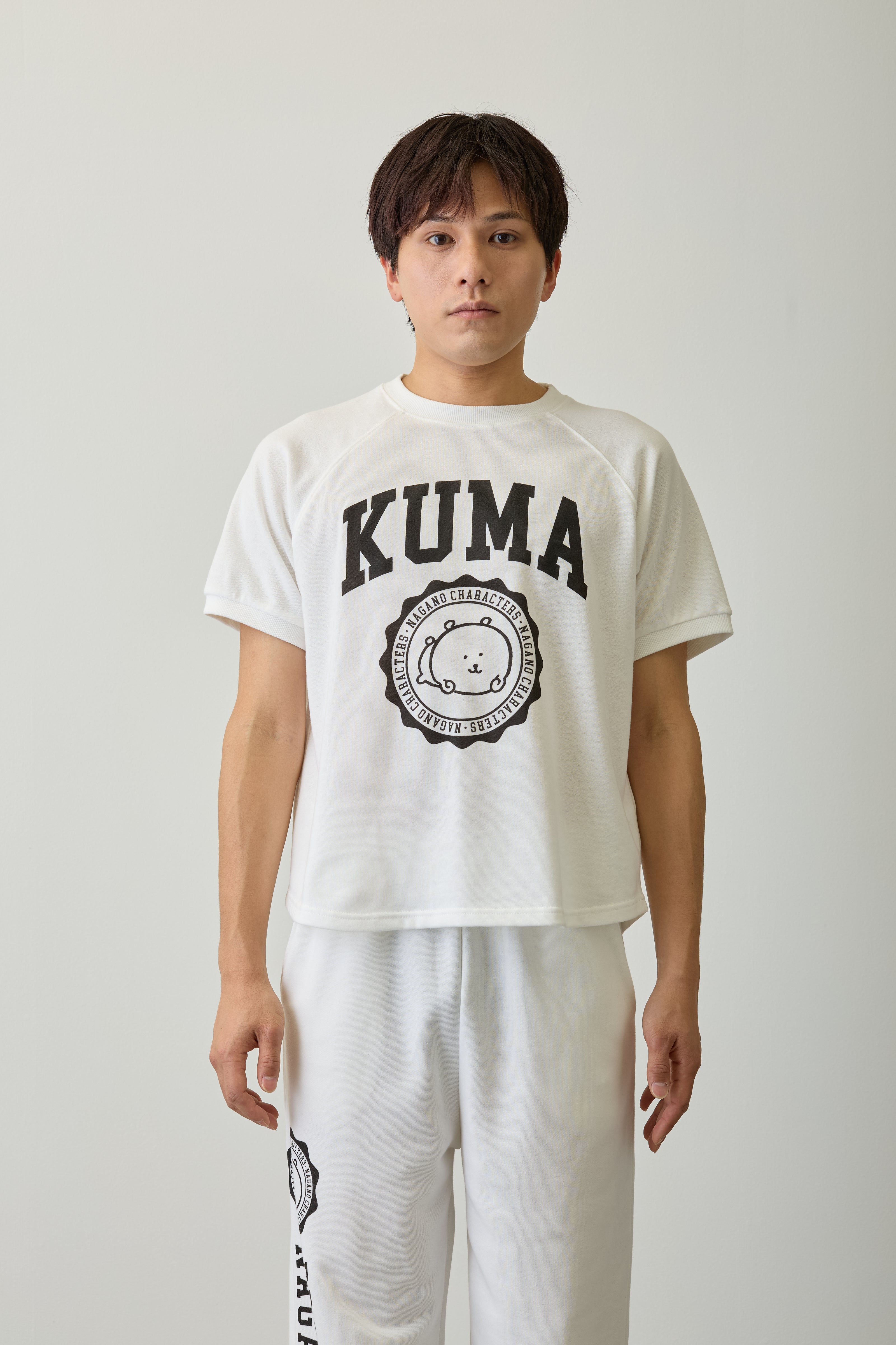 ナガノキャラクターズ Tシャツ カレッジ くま ホワイト